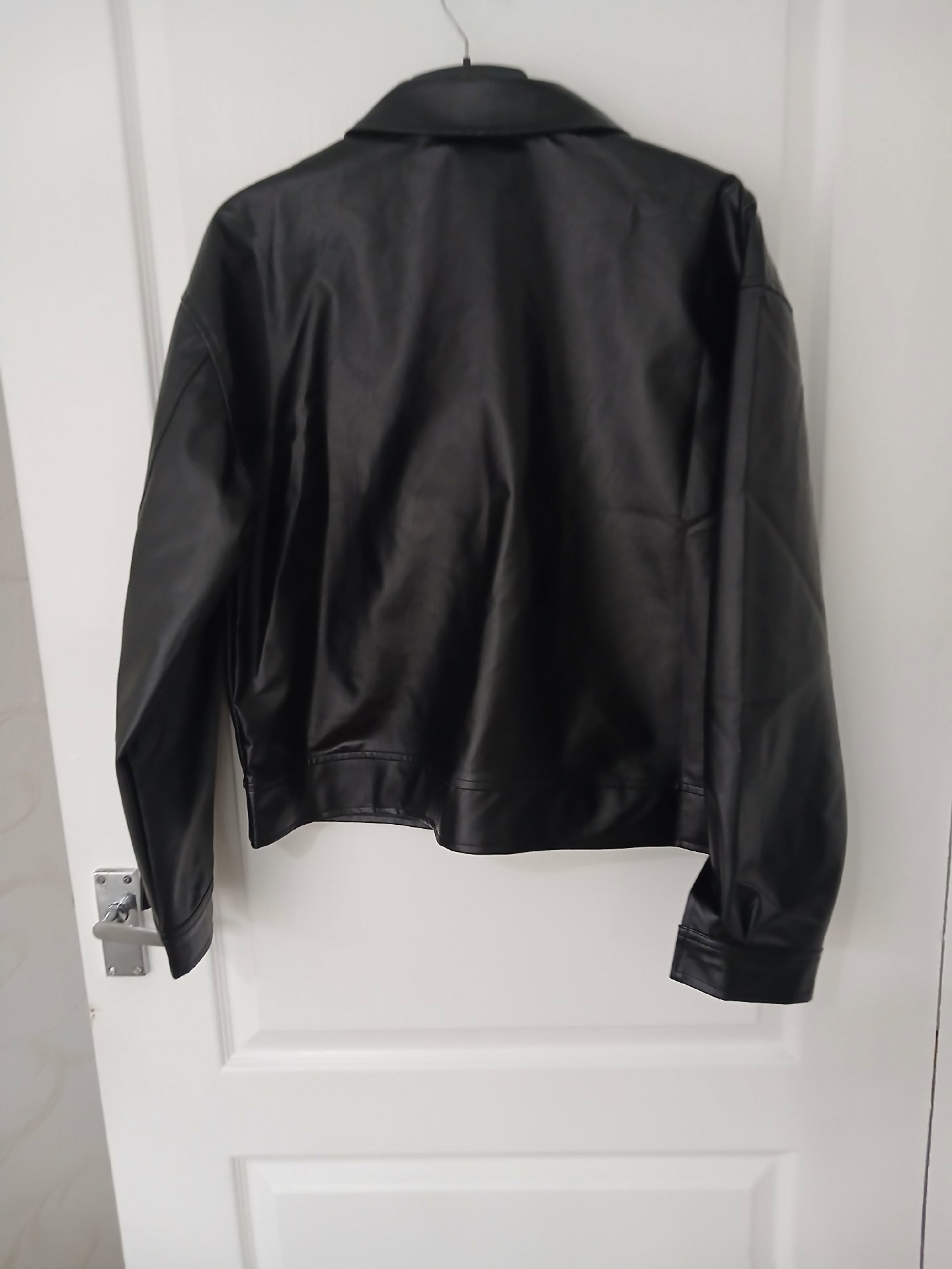 Black Faux Leather Jacket, Unbranded, L, New condition — preloved on SilentSale®