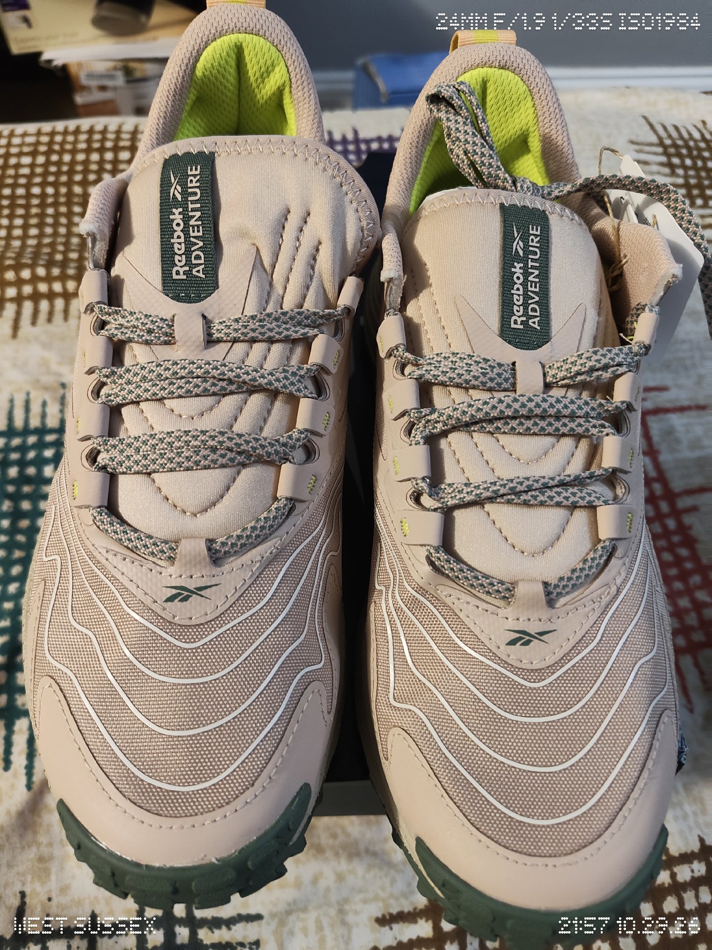 Reebok Adventure Pink and Green Trainers, Reebok, 6.5, New condition — preloved on SilentSale®