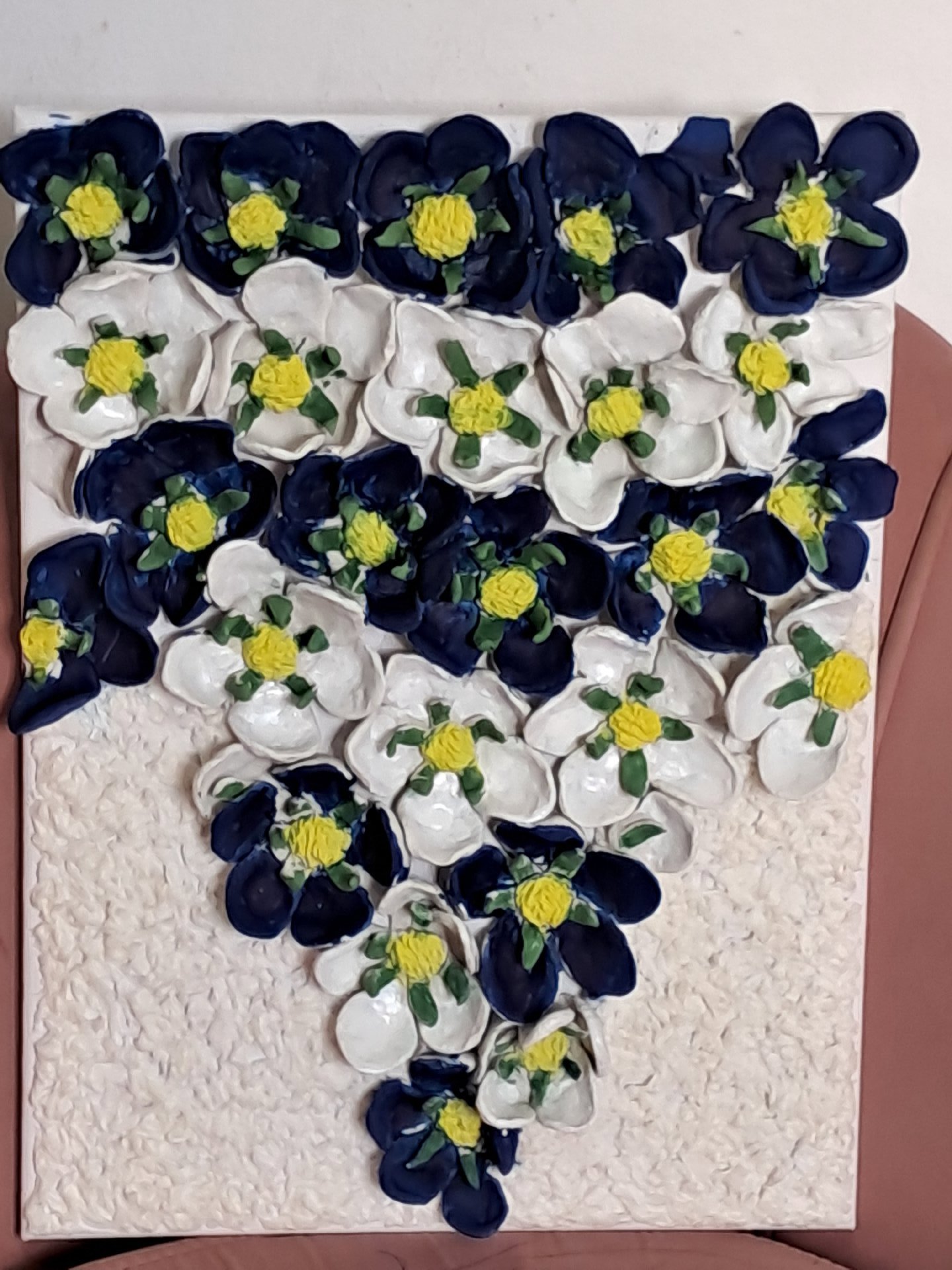 Handmade Ceramic Floral Wall Art Panel, selfmade, Medium, Excellent condition — preloved on SilentSale®