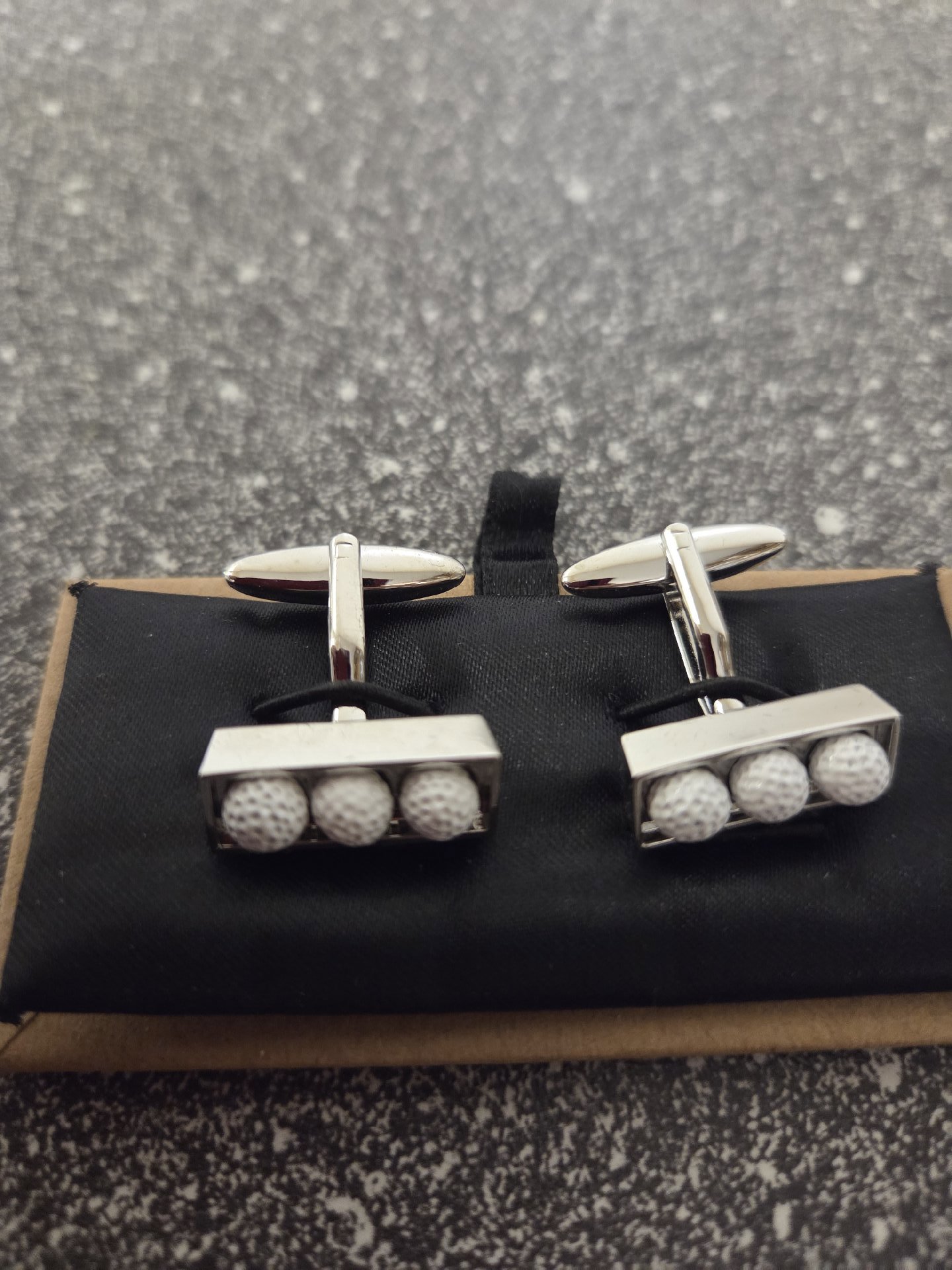 Golf Ball Design Silver Tone Cufflinks, BALL, One Size, Excellent condition — preloved on SilentSale®