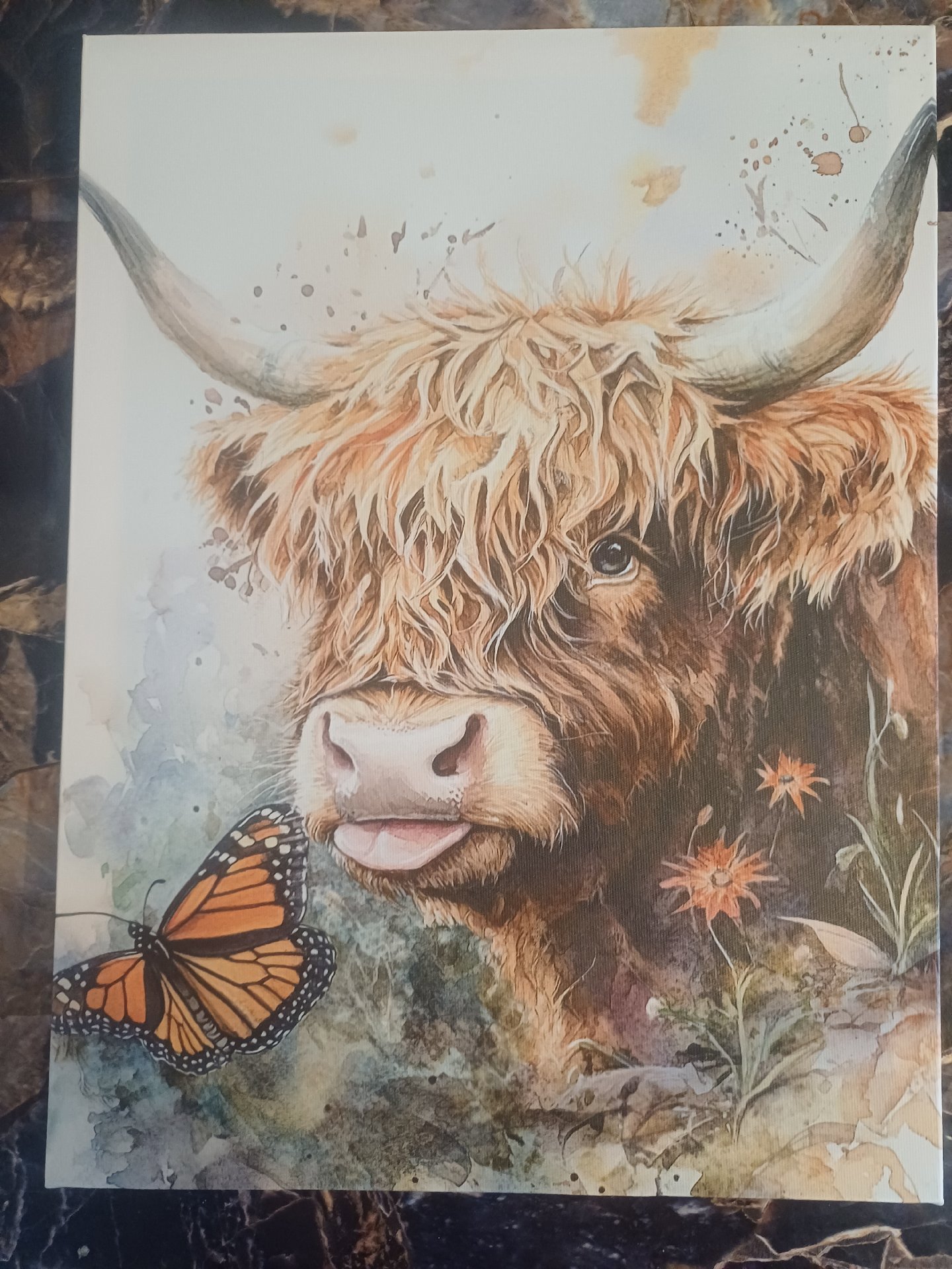 Highland Cow and Butterfly Wall Art Print, Butterfly, One Size, New condition — preloved on SilentSale®