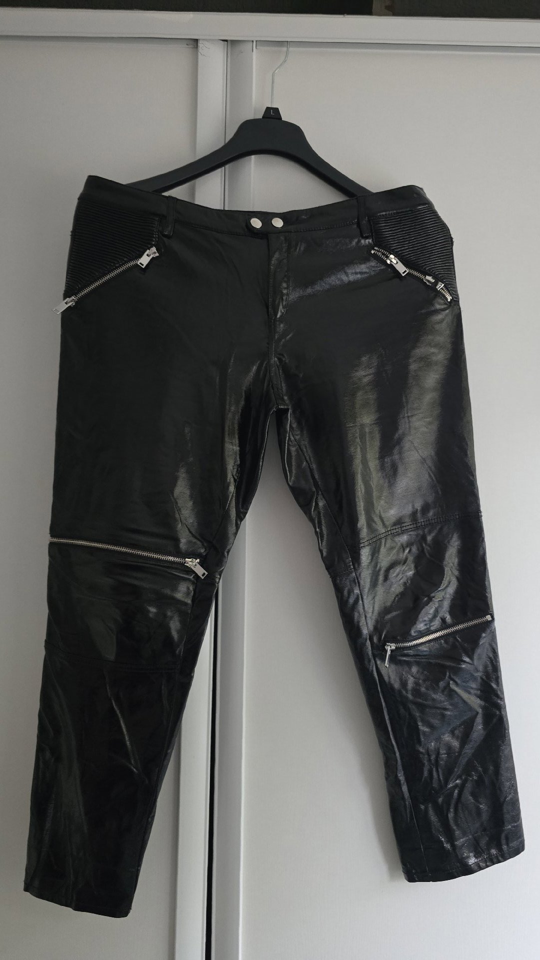 Zara Woman Black Patent Leather Trousers, Zara, 14, Excellent condition — preloved on SilentSale®