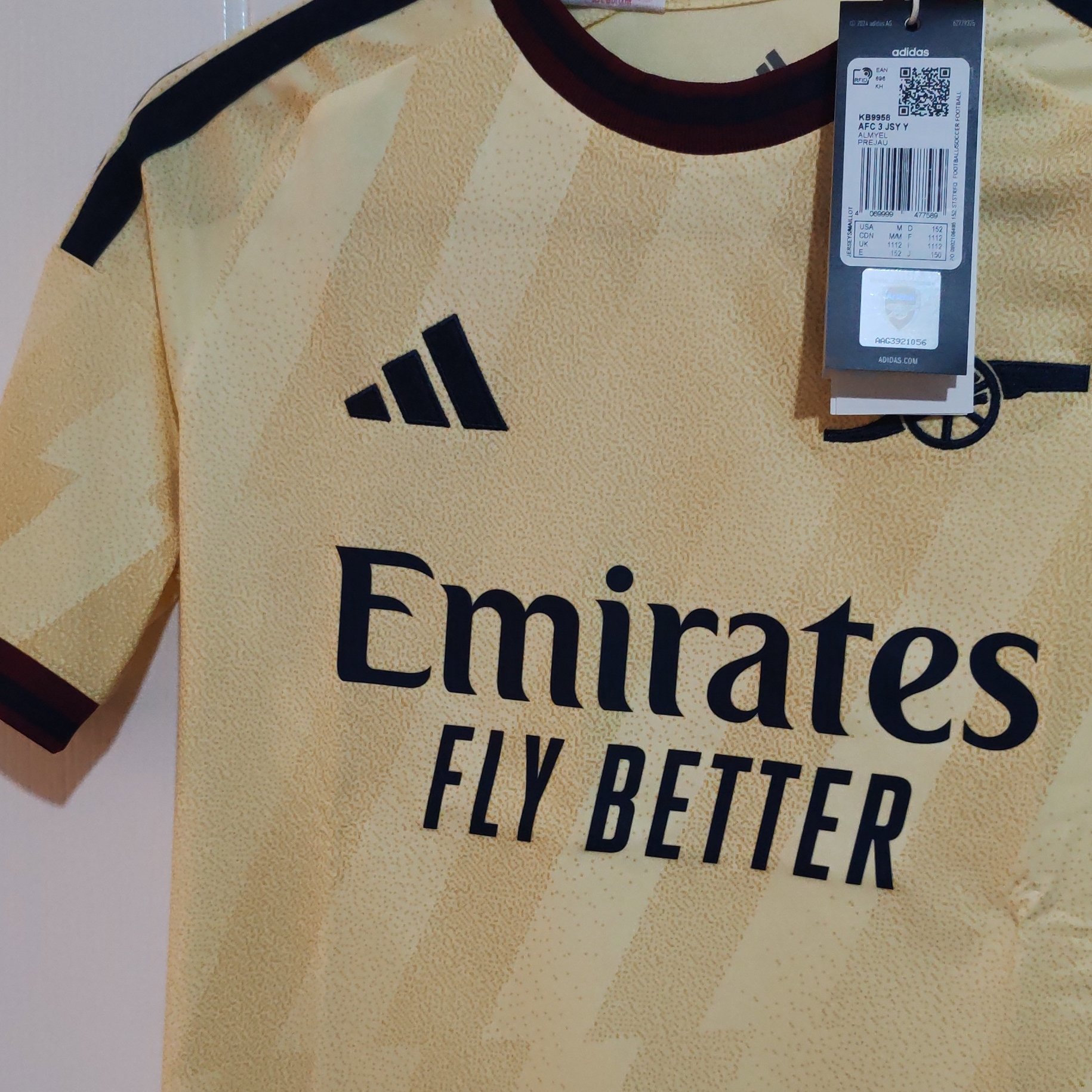Adidas Arsenal Football Jersey Yellow Burgundy Navy – 11-12Y, Adidas, 11-12 years, New condition — preloved on SilentSale®