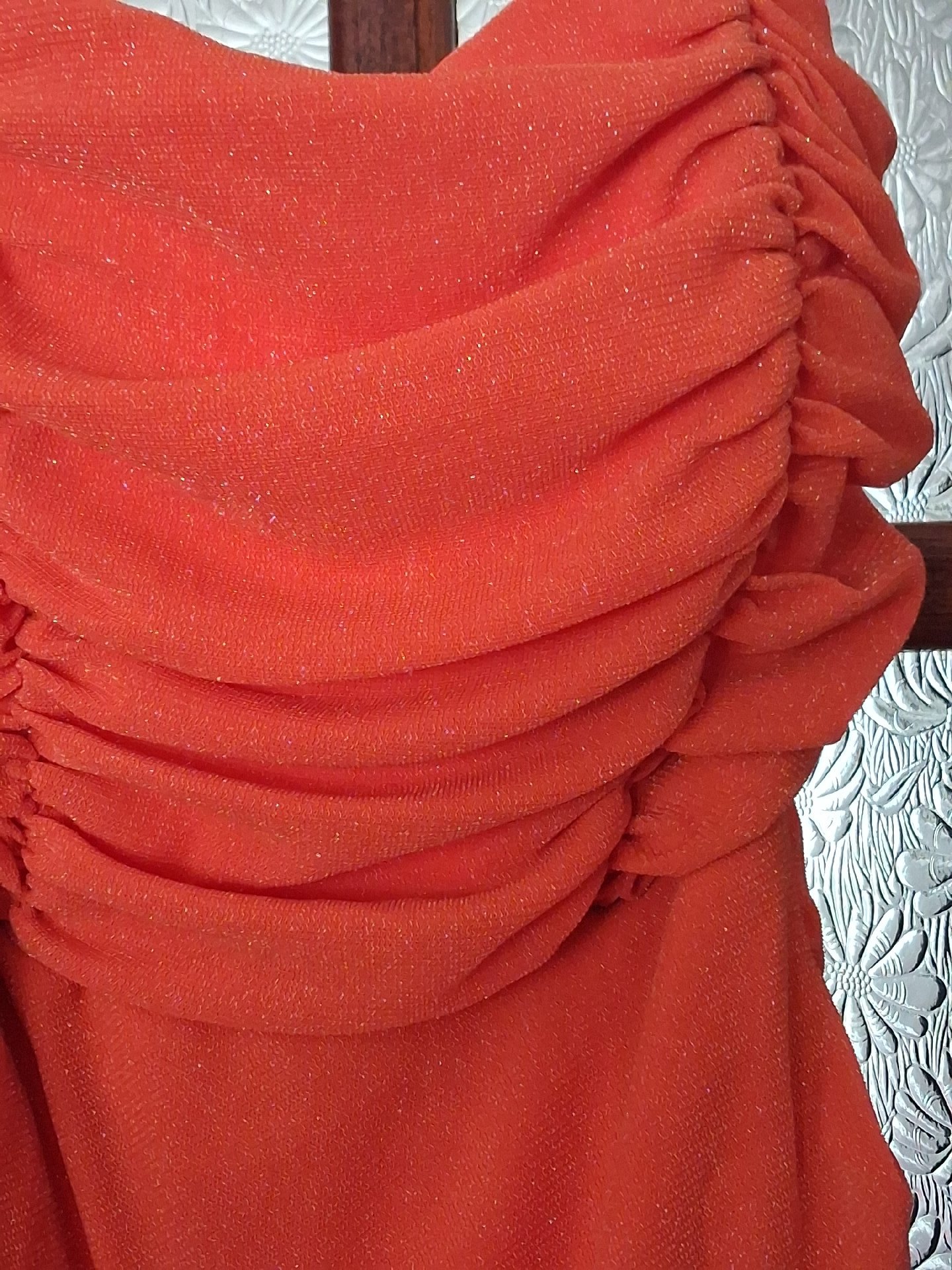 Orange Ruched Bodycon Dress, Rare London, 10, Like New condition — preloved on SilentSale®