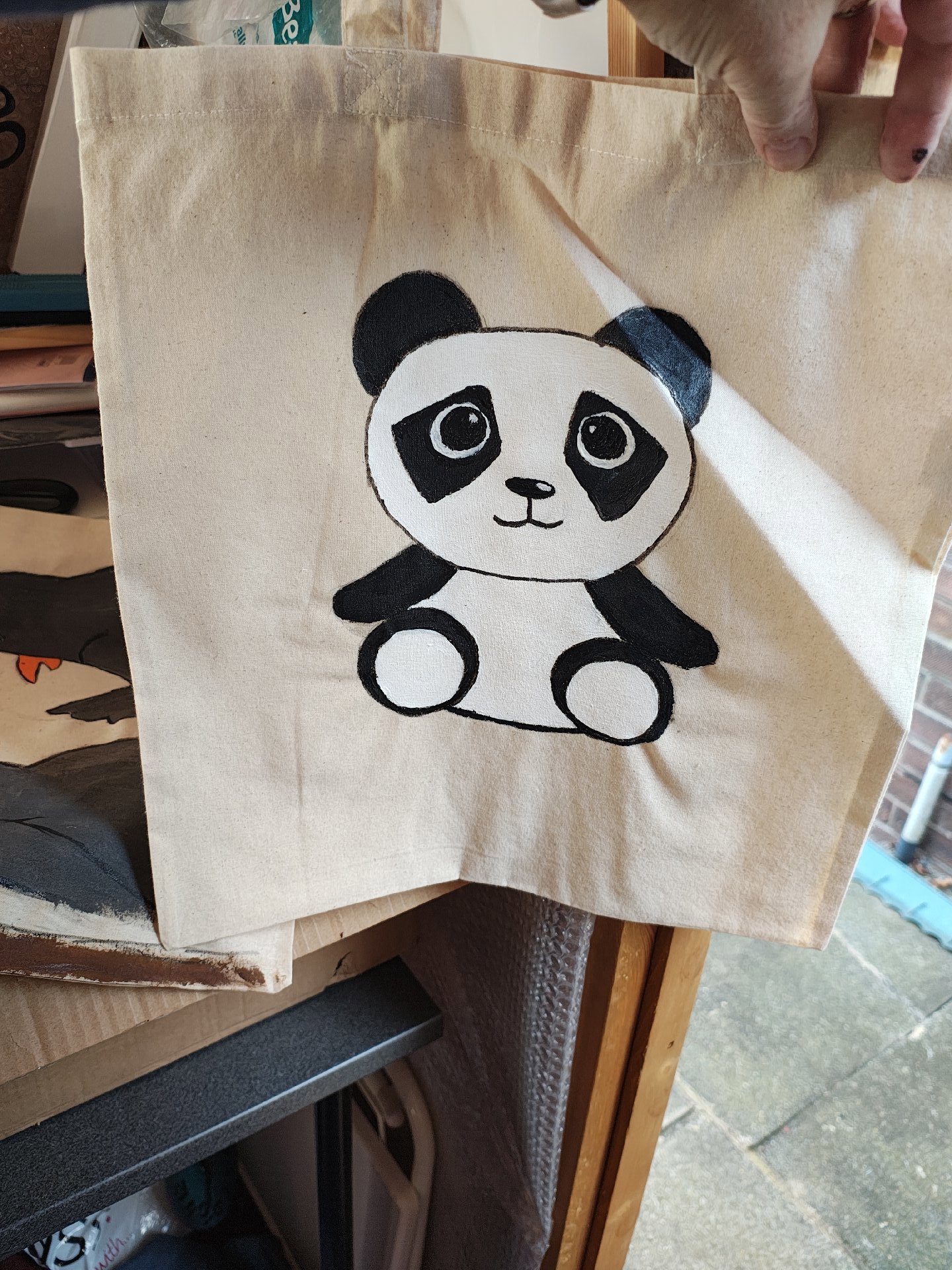 Canvas Tote Bag with Cute Panda Print, Canvas, Tote, New condition — preloved on SilentSale®