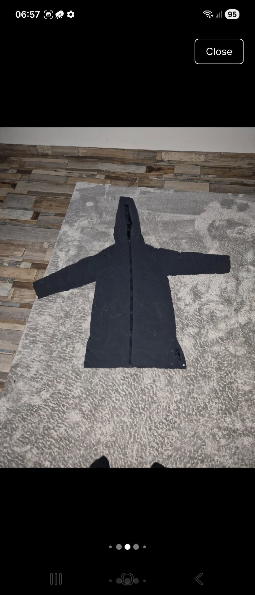 Black Hooded Longline Coat Jacket, Marks & Spencer, 10, Good condition — preloved on SilentSale®