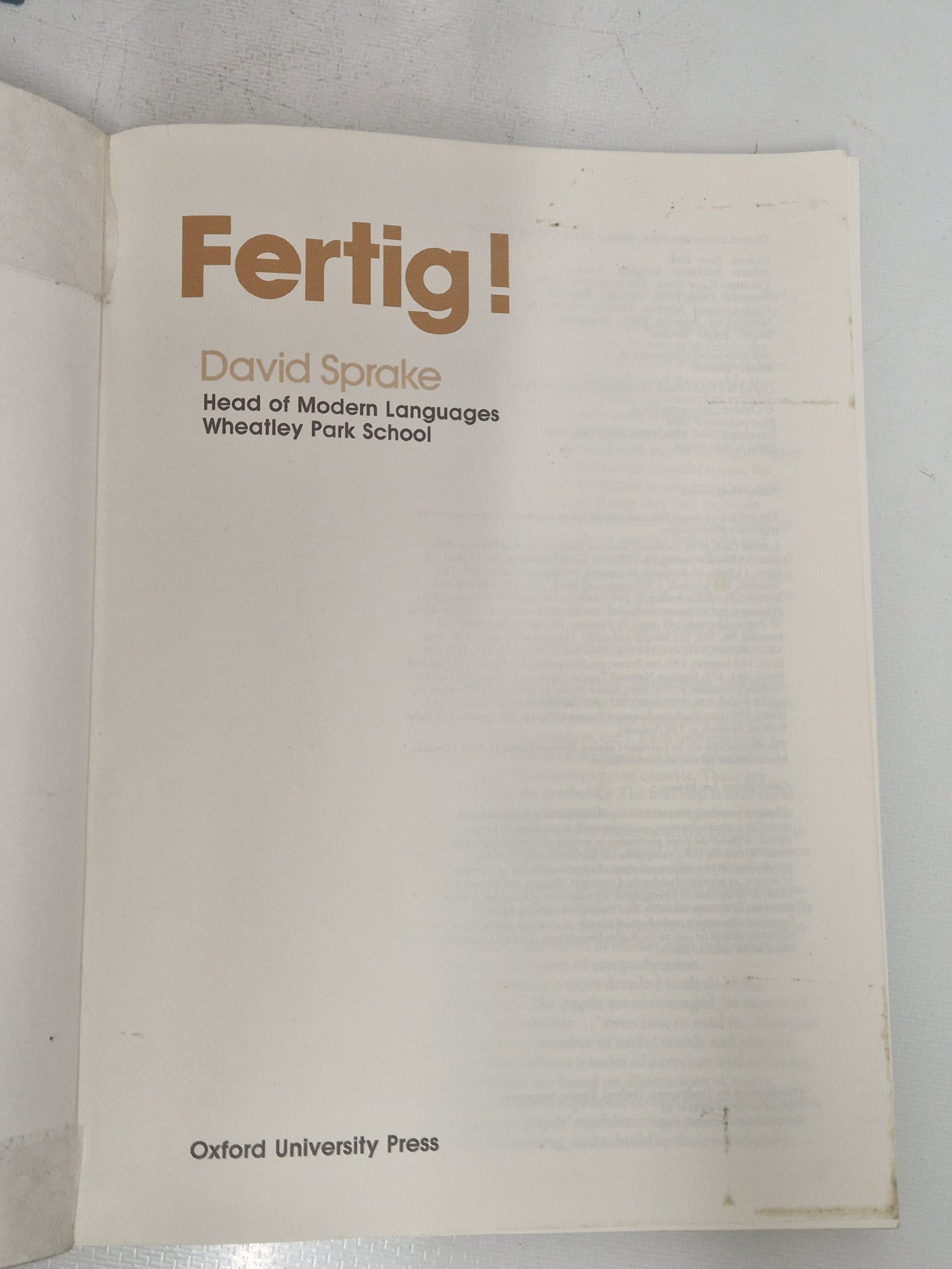 Fertig! German Language Learning Book by David Sprake, Unbranded, One Size, Good condition — preloved on SilentSale®