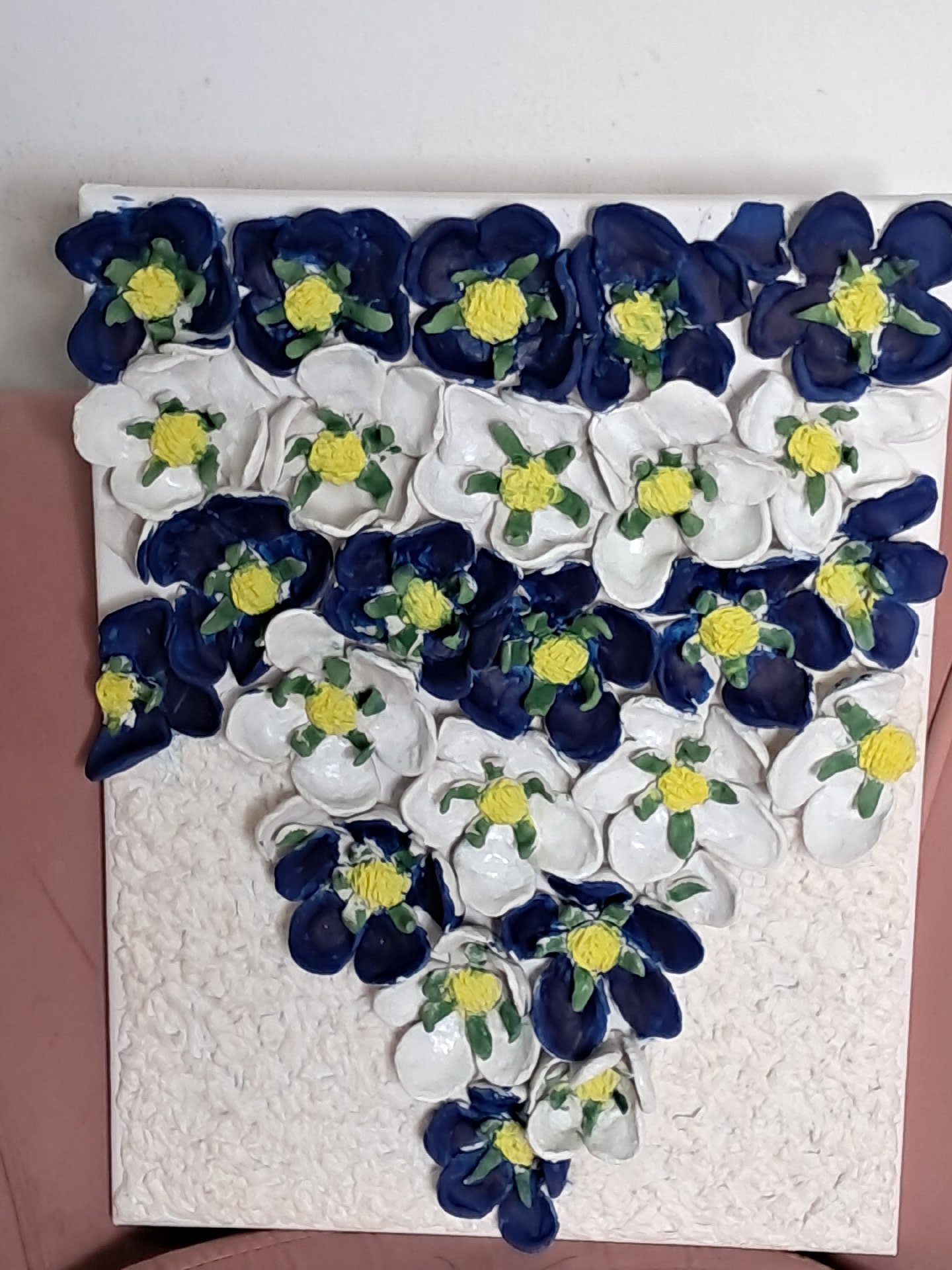Handmade Ceramic Floral Wall Art Panel, selfmade, Medium, Excellent condition — preloved on SilentSale®
