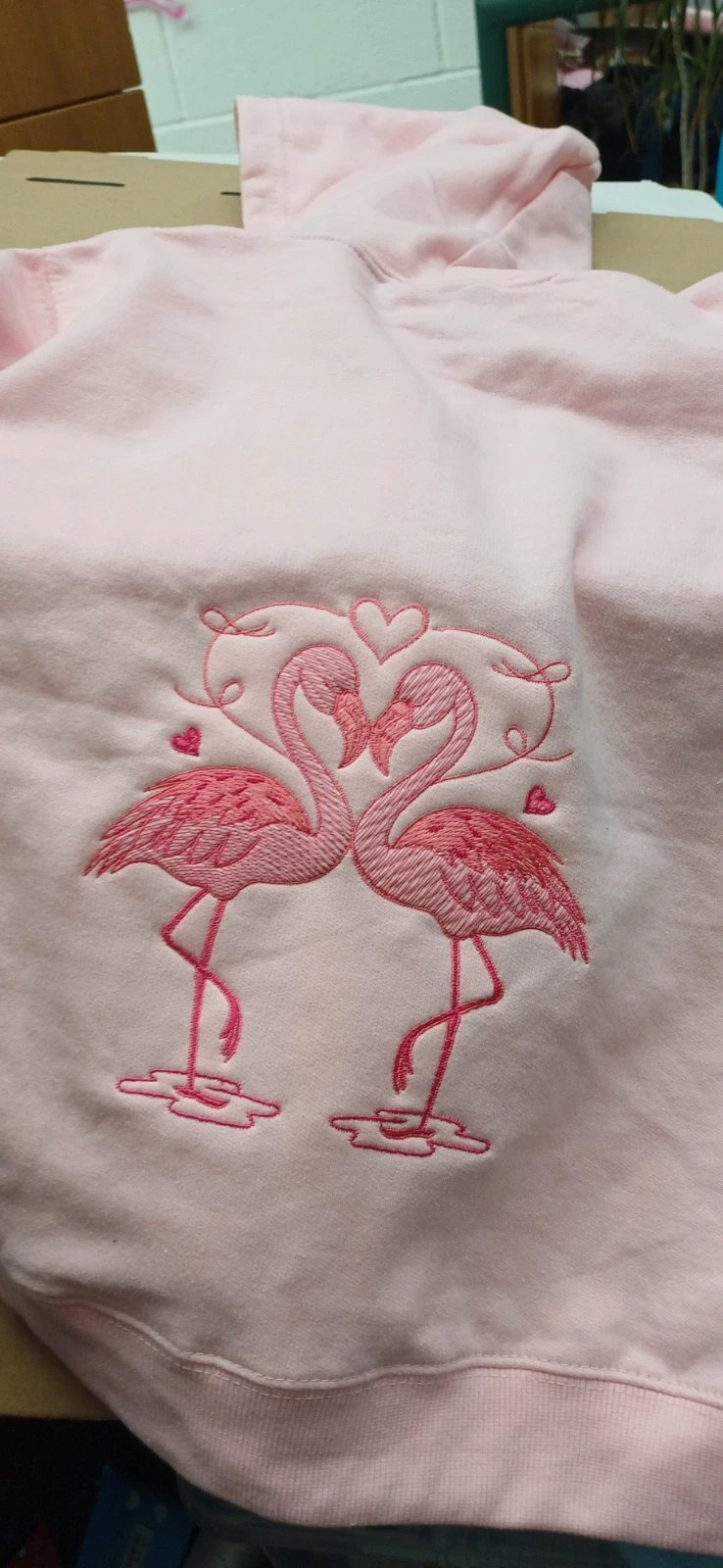 Flamin' Good baby pink zip up hoodie flamingo back 7-8yr, PINK, 7 years / 122 cm, New condition — preloved on SilentSale®