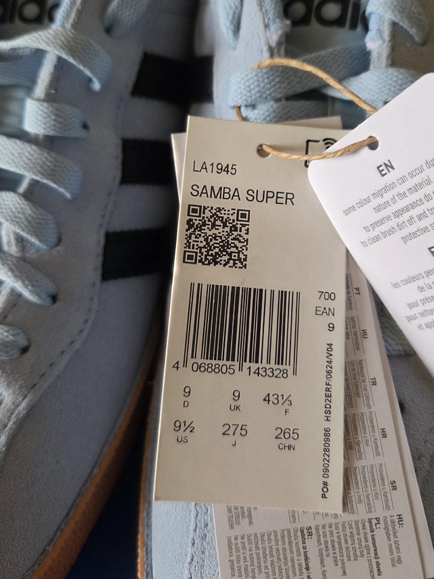 Adidas Samba Light Blue Suede Trainers – UK 9, Adidas, 9, New condition — preloved on SilentSale®
