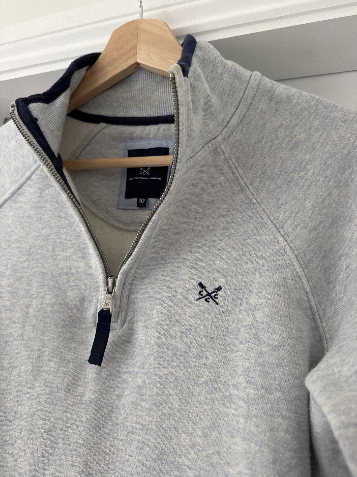 Crew Clothing Company Grey Half Zip Sweatshirt – Size 10, Crew Clothing Company, 10 years, Excellent condition — preloved on SilentSale®