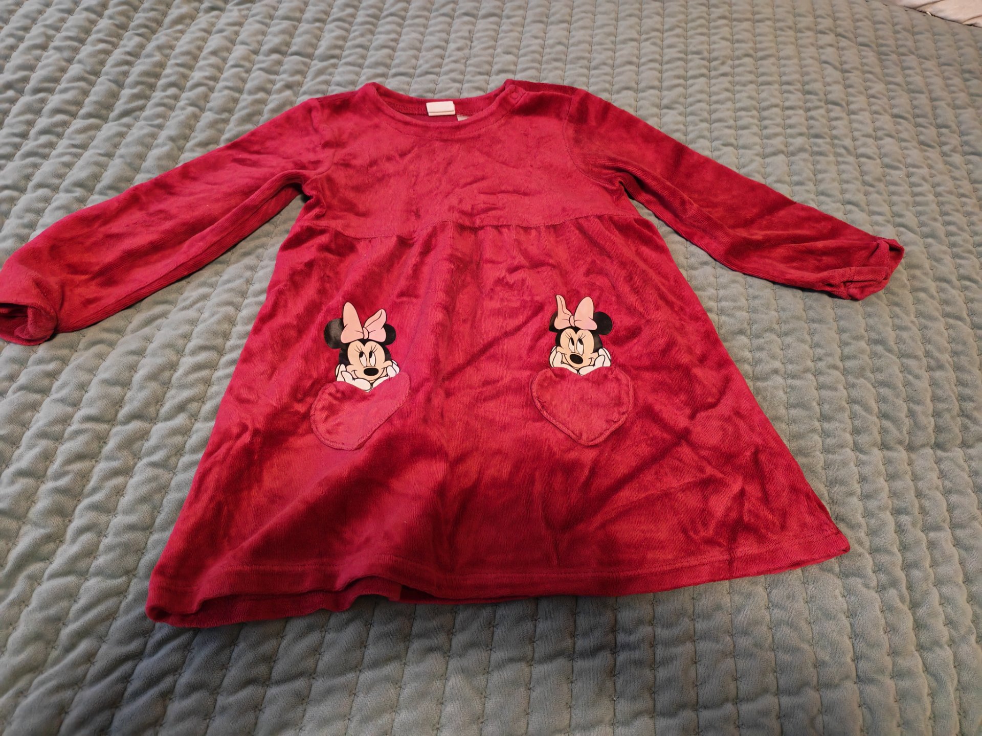 H&M Red Minnie Mouse Velour Dress – 18-24M, H&M, 18-24M, Good condition — preloved on SilentSale®