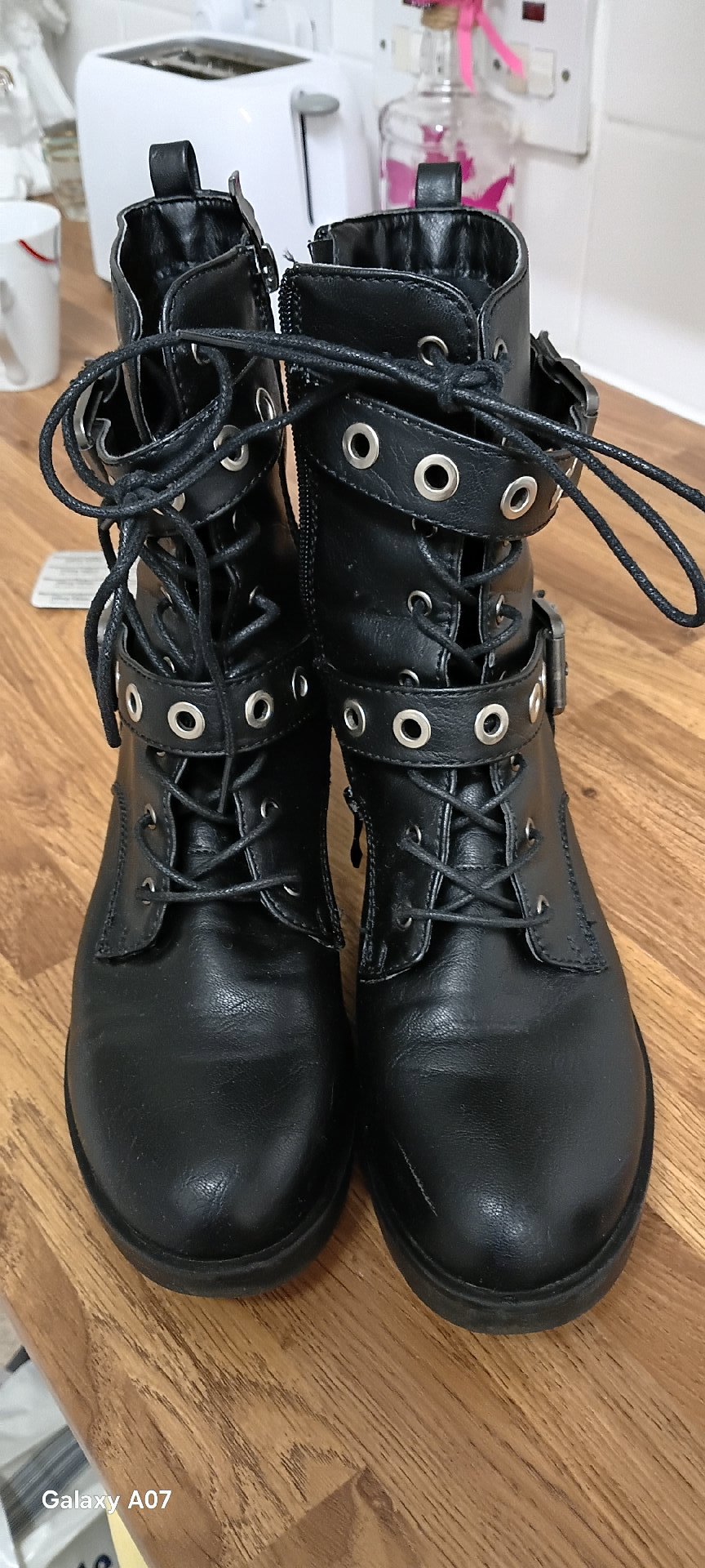 House Black Lace-Up Ankle Boots with Buckle – UK 6 / EU 39, House, 6, Good condition — preloved on SilentSale®