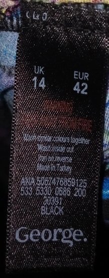 George Black Tropical Print Sleeveless Dress – UK 14, George, 14, Like New condition — preloved on SilentSale®