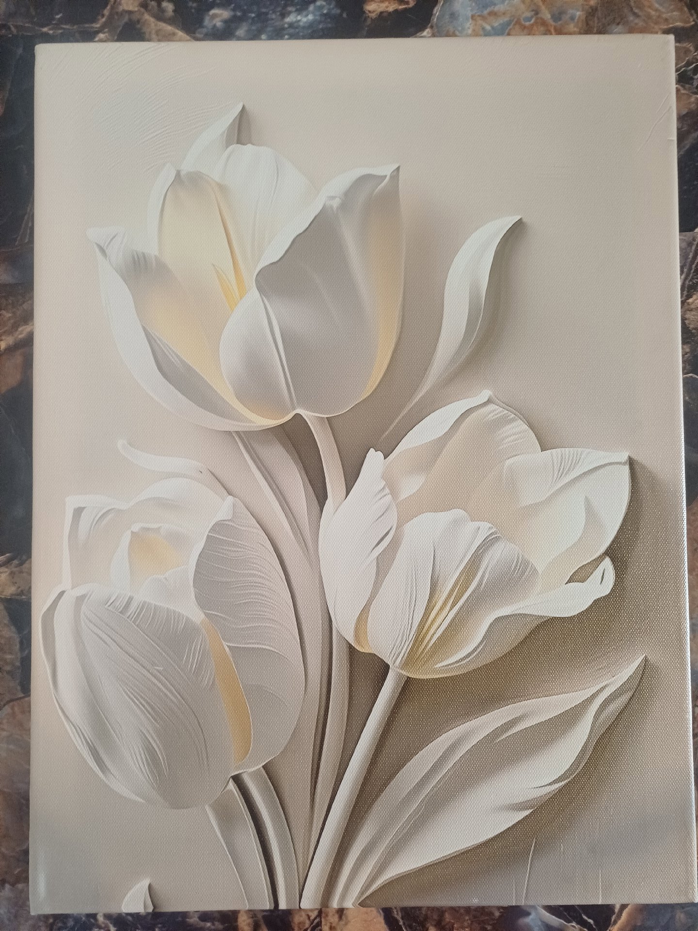 3D White Tulip Floral Canvas Wall Art, Canvas, One Size, New condition — preloved on SilentSale®