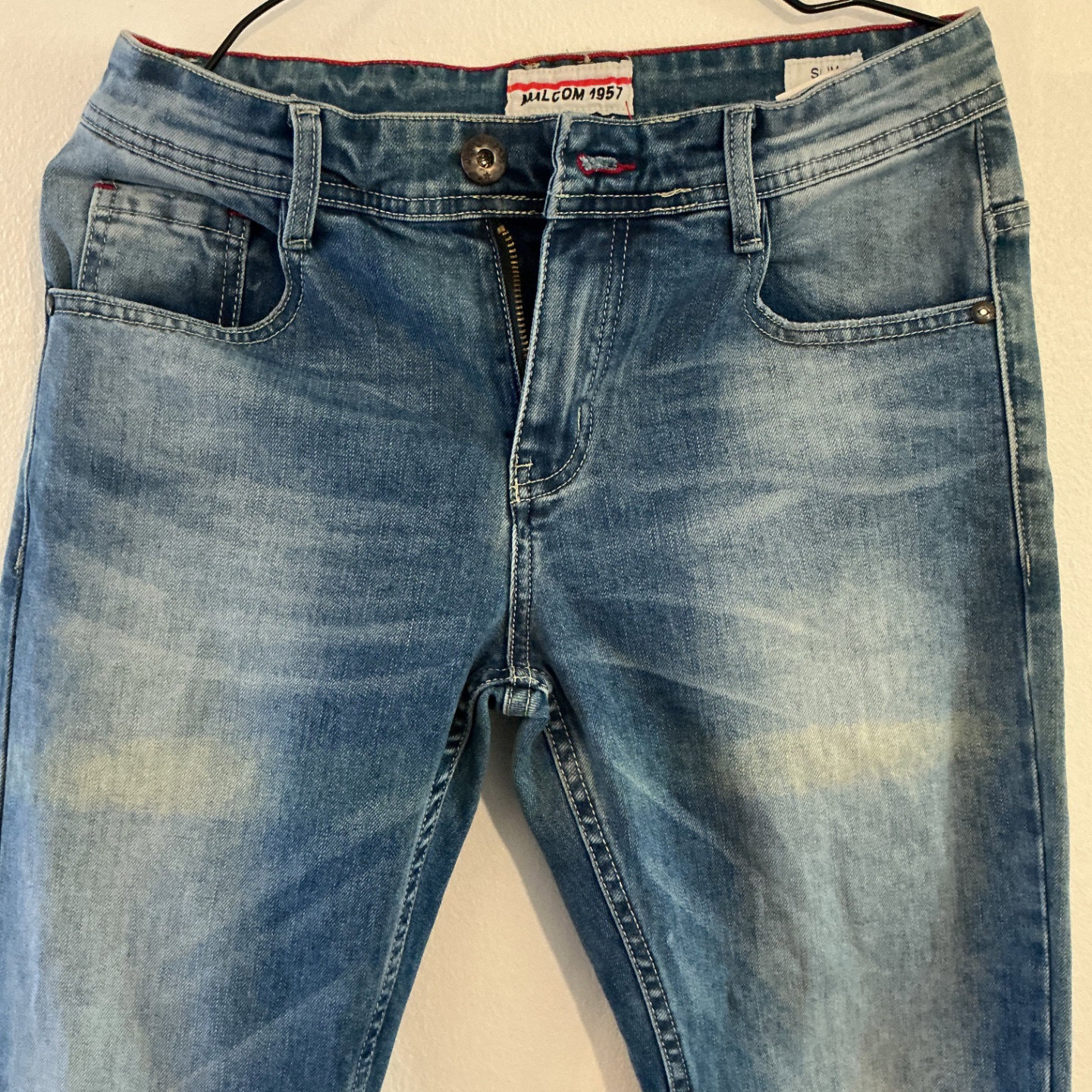 Malcom 1957 Light Blue Skinny Jeans Size S, Malcom 1957, S, New condition — preloved on SilentSale®