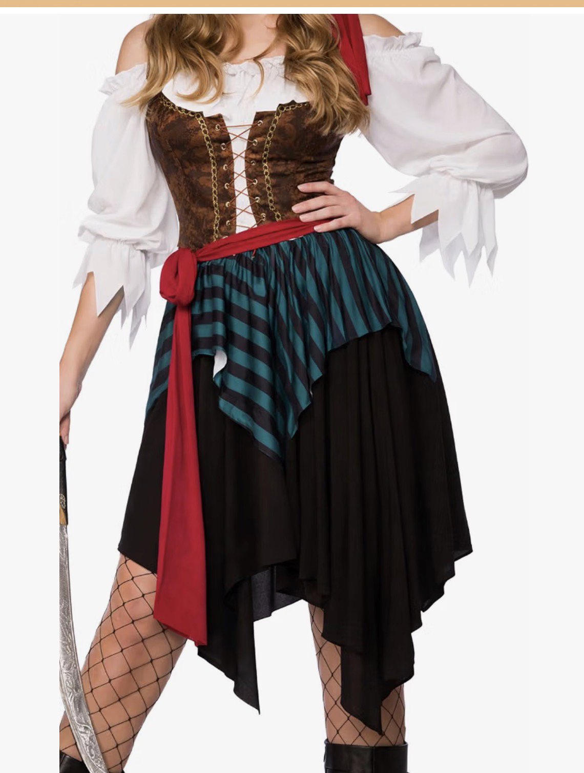 Pirate Costume Dress with Corset and Headband, Wicked Costumes, XS, Excellent condition — preloved on SilentSale®