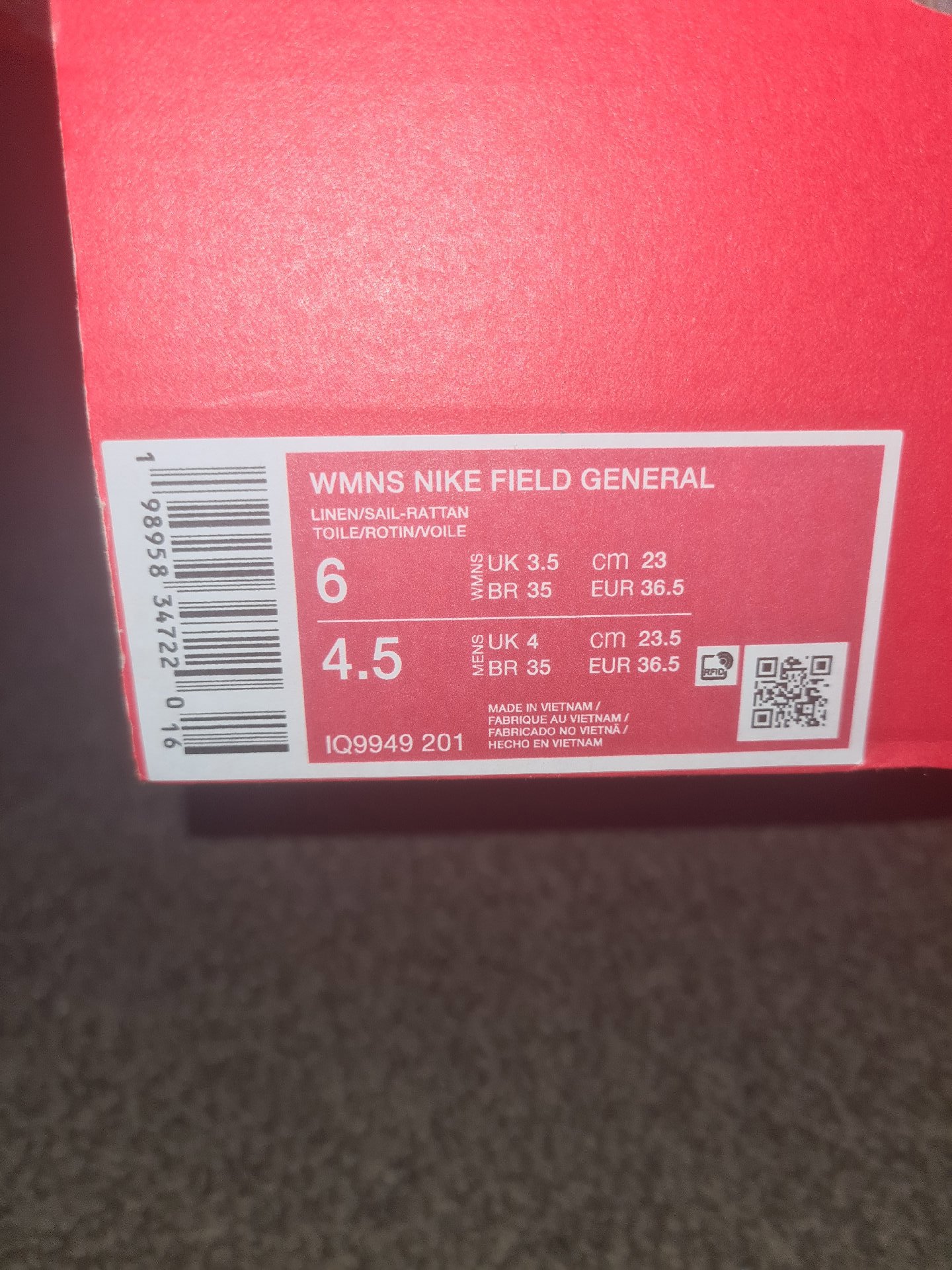 Nike Womens Field General Trainers Linen White UK 6, Nike, 3.5, Excellent condition — preloved on SilentSale®