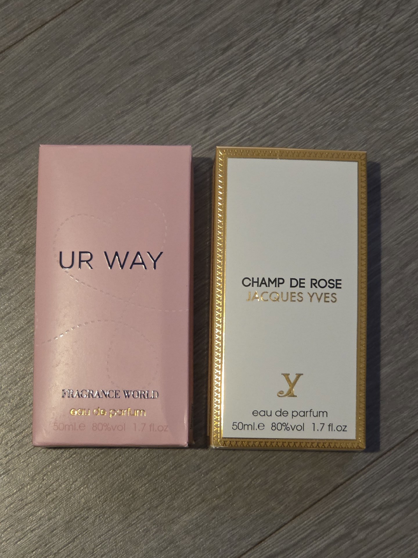 Ur Way Eau De Parfum 50ml & Champ De Rose Eau De Parfum 50ml, Fragrance World, 50ml, Excellent condition — preloved on SilentSale®
