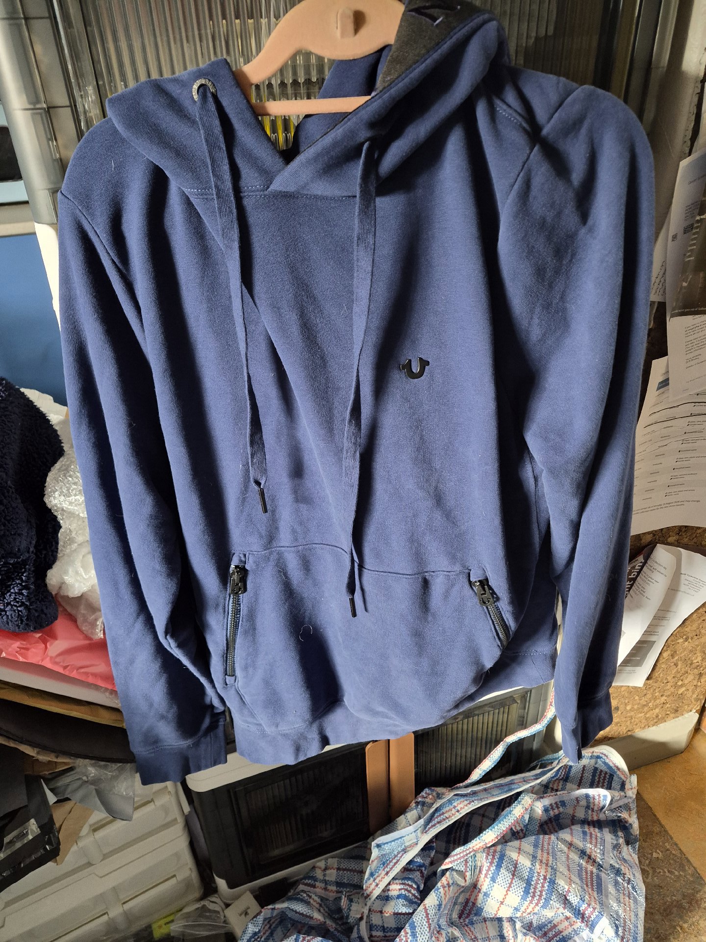 True Religion Navy Hoodie Sweatshirt, True Religion, XL, New condition — preloved on SilentSale®