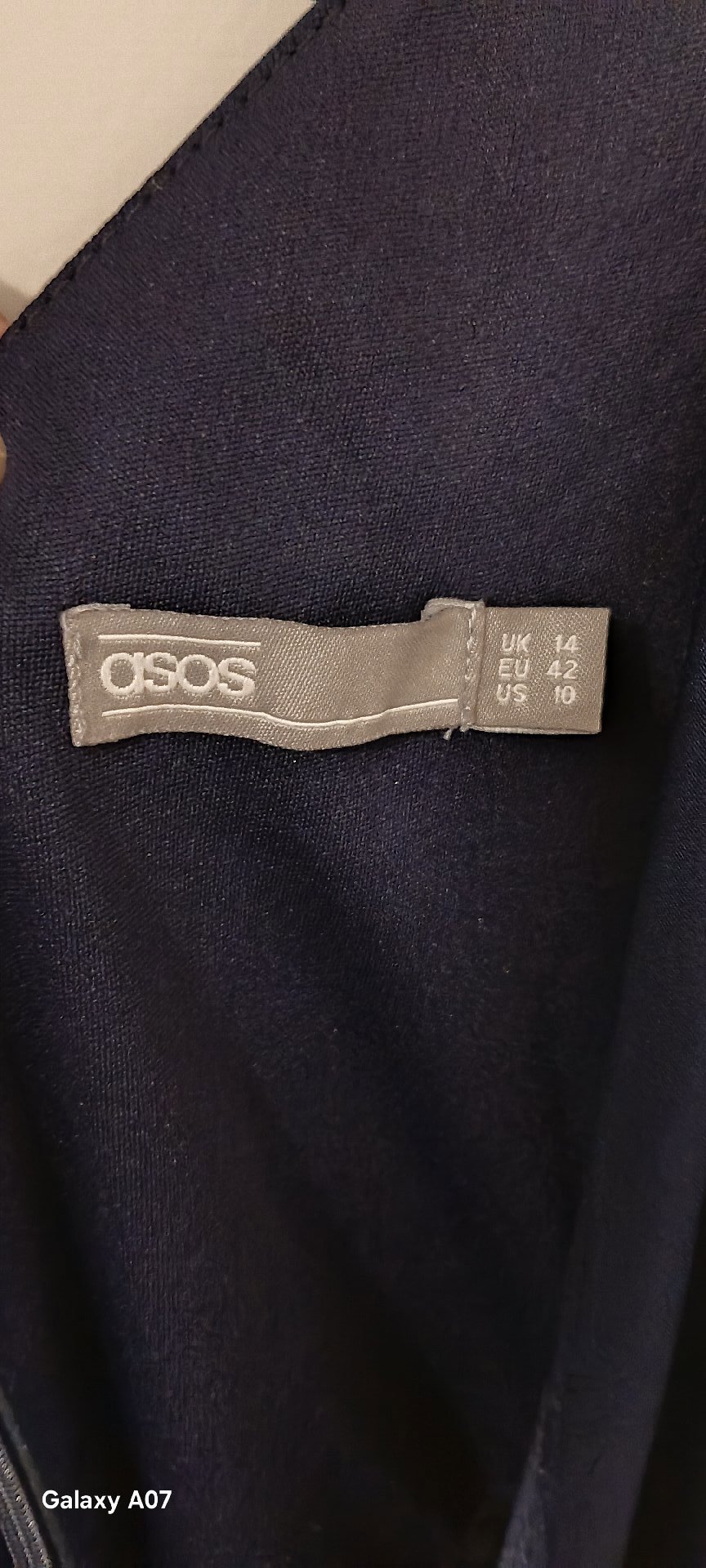ASOS Navy Blue Draped Midi Dress – UK 14, ASOS, 14, Excellent condition — preloved on SilentSale®