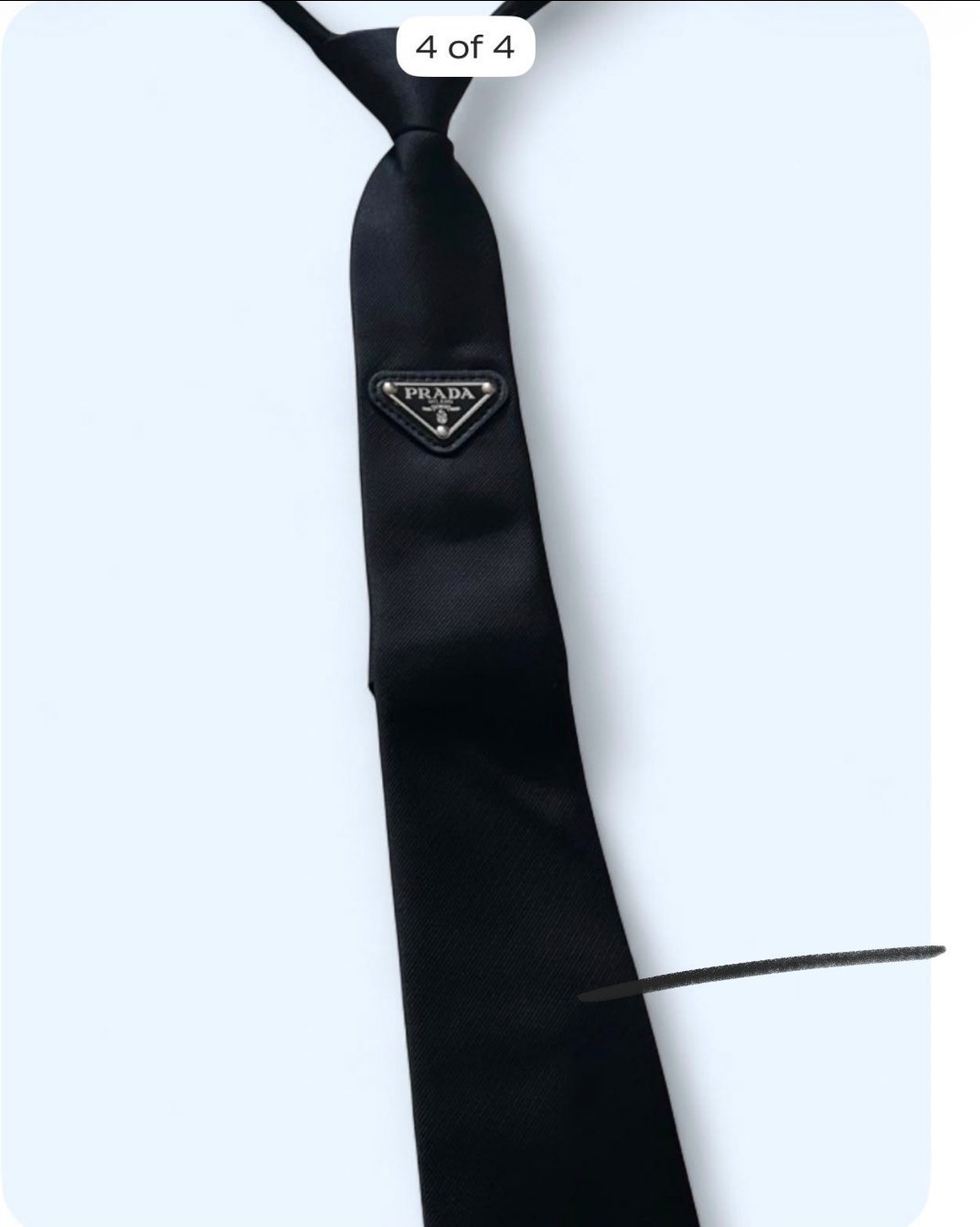  Black Logo Detail Silk Tie, Other, One Size, Excellent condition — preloved on SilentSale®