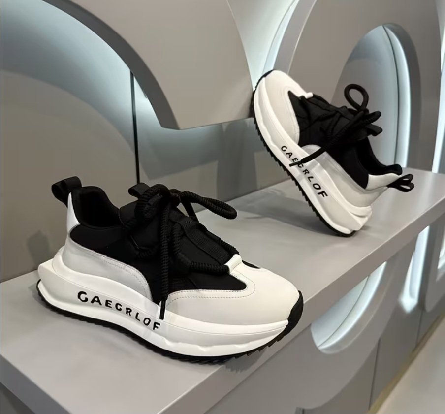 Stylish Color Block Lace-Up Platform Sneakers for Men - Casual Footwear - Comfortable And Airy, Unbranded, 8.5, New condition — preloved on SilentSale®