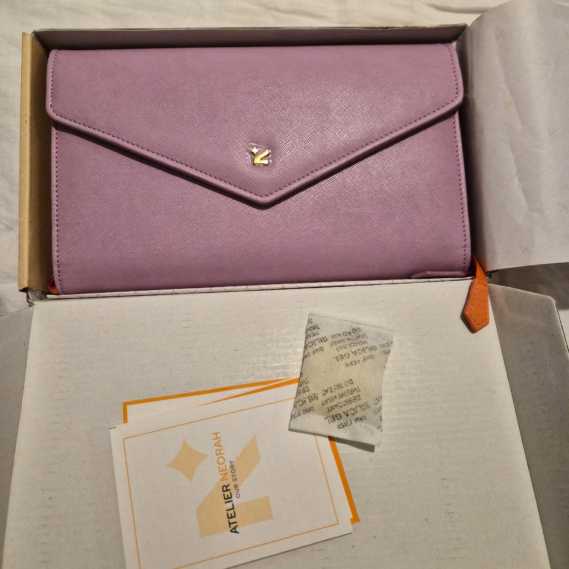 Atelier Neorah Lilac Envelope Clutch Bag, Atelier Neorah, Medium, Like New condition — preloved on SilentSale®