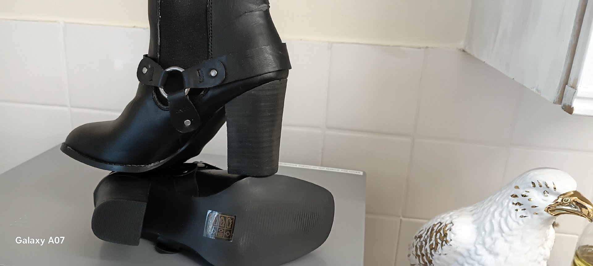 Black Block Heel Ankle Boots with Buckle Detail, Buckle, 6, Excellent condition — preloved on SilentSale®