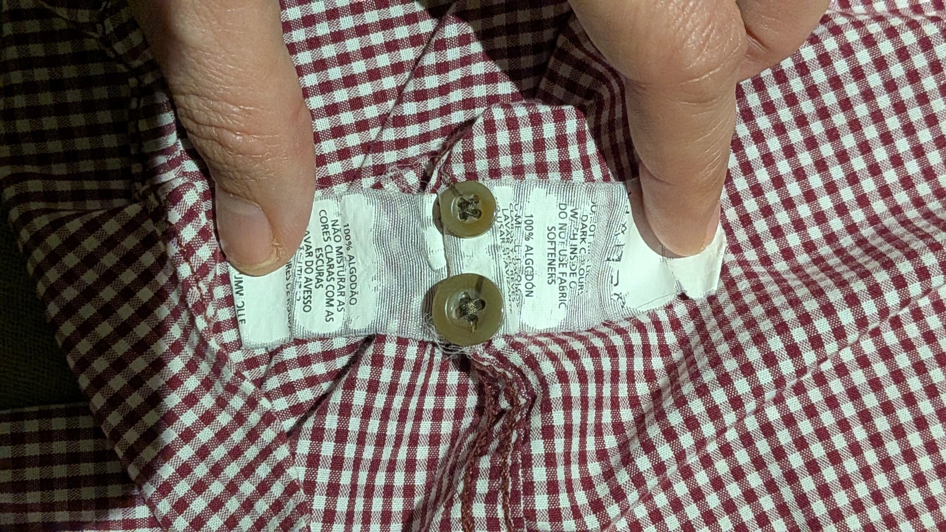 Size L Cedar Wood State burgundy and white gingham button-down shirt, Cedar Wood State, L, Excellent condition — preloved on SilentSale®