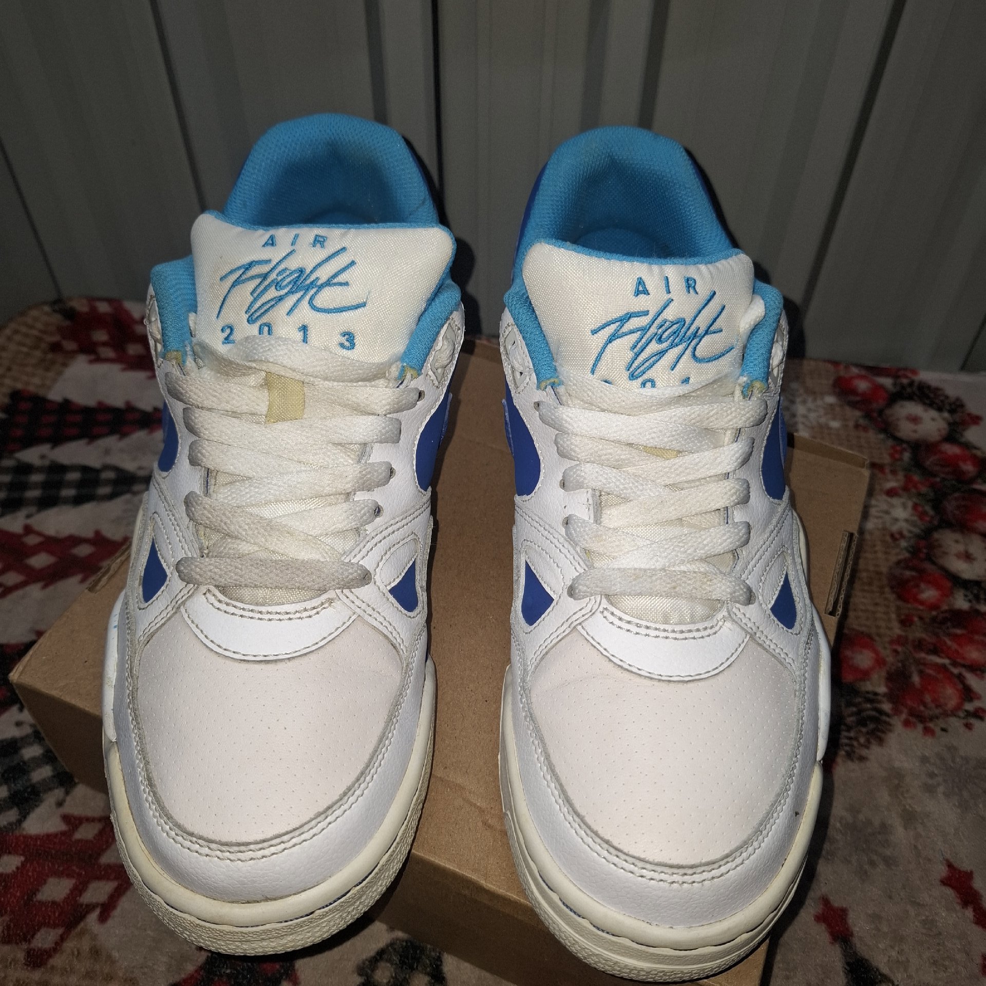 Nike Air Flight 2013 White Blue Trainers UK 8, Nike, 8, Good condition — preloved on SilentSale®