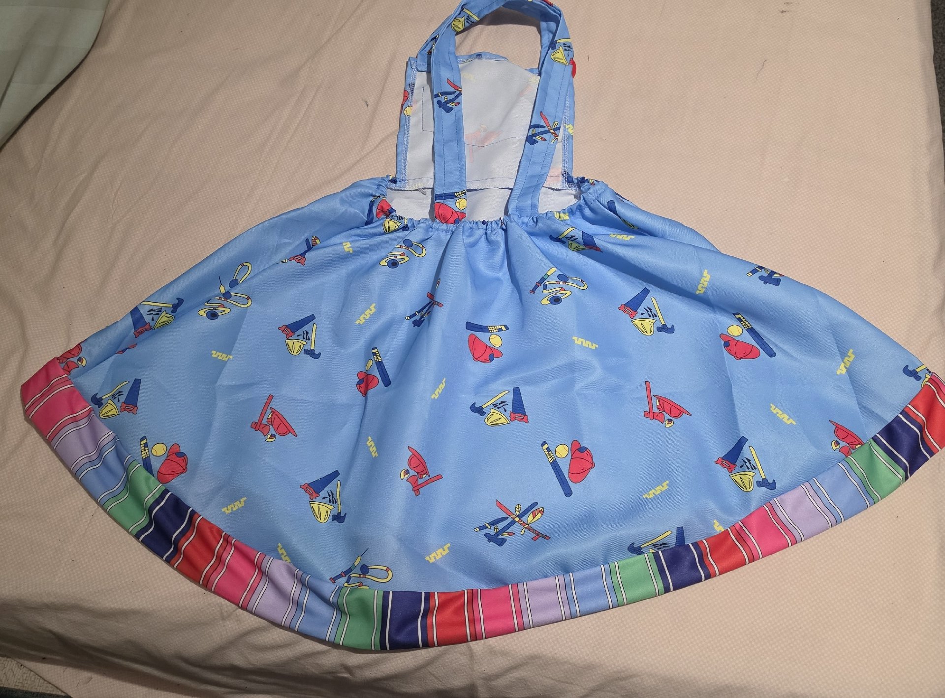 Girls Blue Pinafore Dress with Striped Long Sleeve Top – 4 years, good guys, 4 years, Excellent condition — preloved on SilentSale®