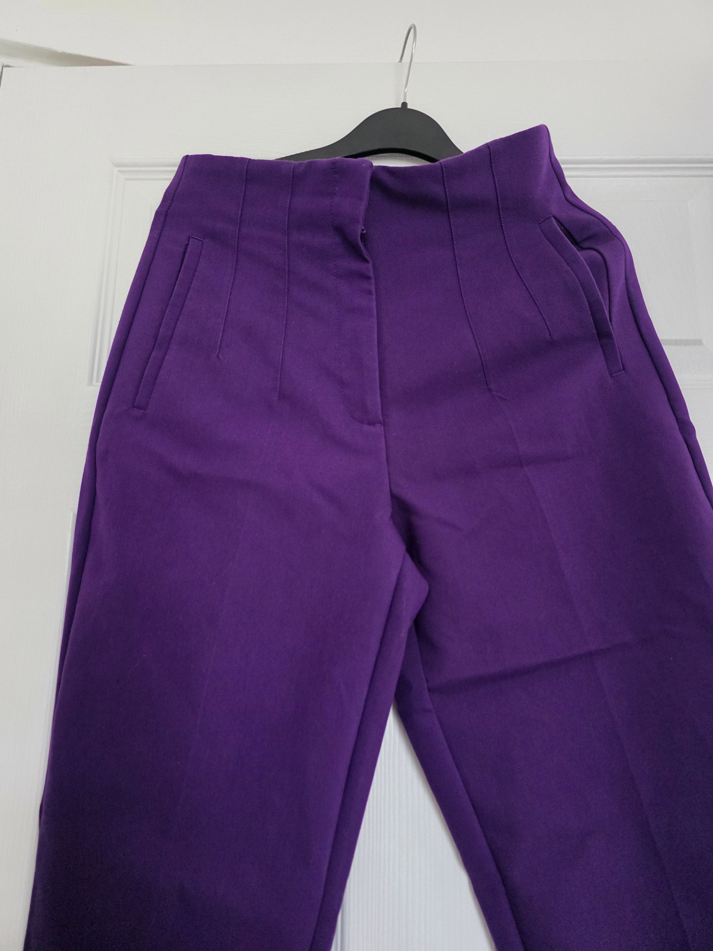 Zara Purple High-Waisted Trousers – Size S, Zara, S, Excellent condition — preloved on SilentSale®
