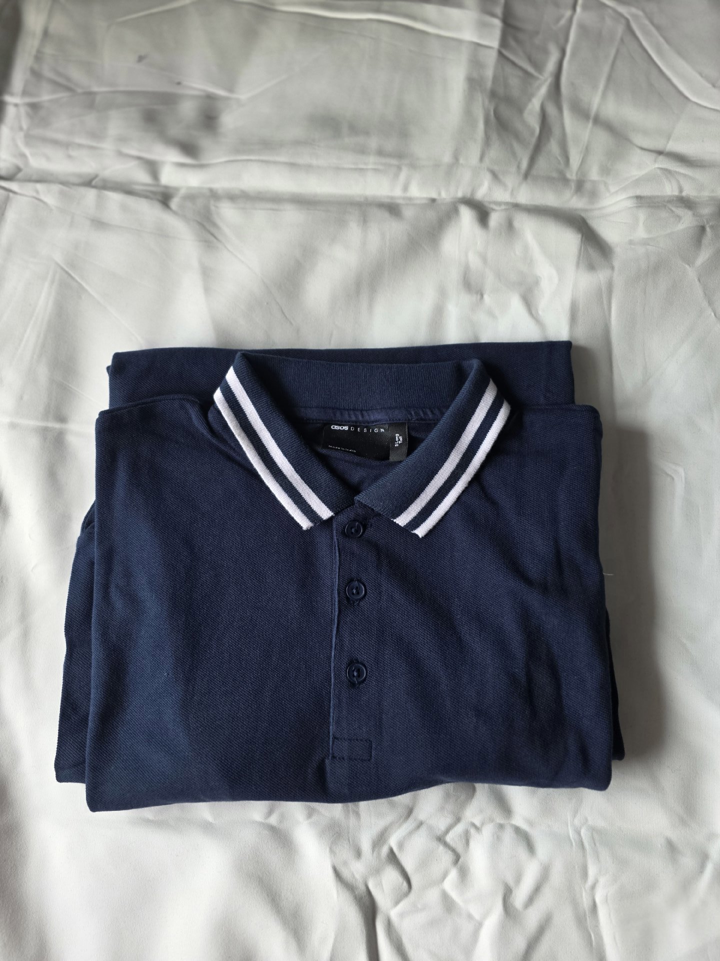 Men’s Navy Long Sleeve Polo, ASOS Design, S, New condition — preloved on SilentSale®