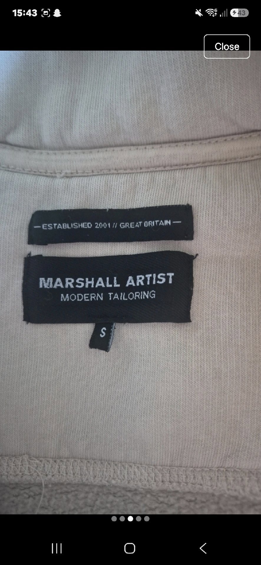 Marshall Artist Cream Half Zip Sweatshirt, Marshall Artist, S, Excellent condition — preloved on SilentSale®