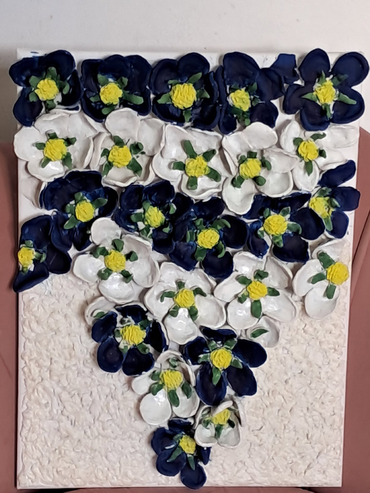 Handmade Ceramic Floral Wall Art Panel, selfmade, Medium, Excellent condition — preloved on SilentSale®