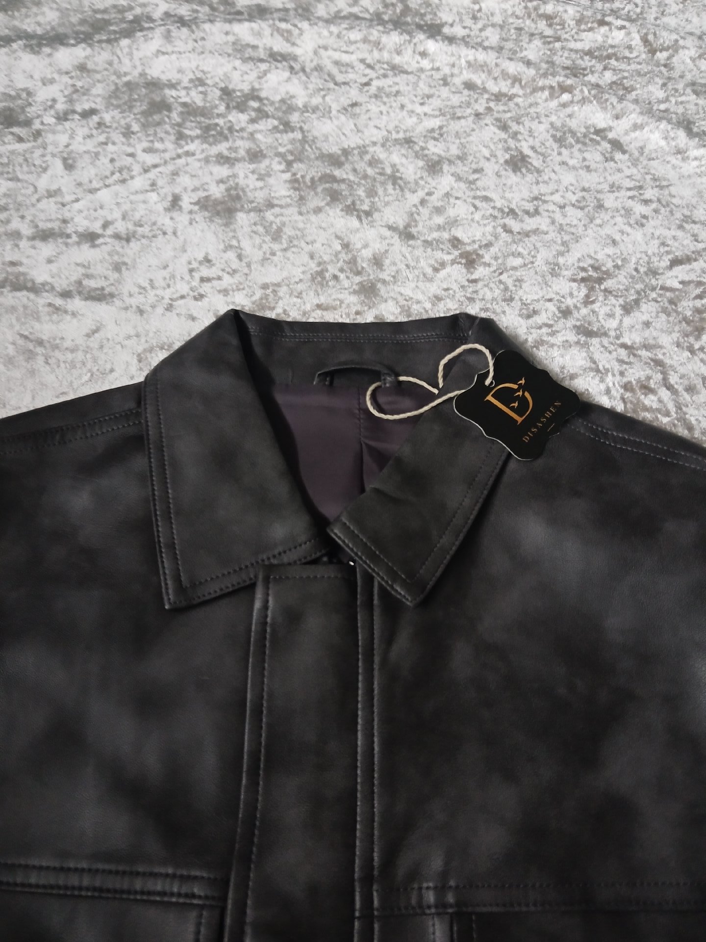 Dark Grey Faux Leather Utility Jacket — Size M, Unbranded, M (53-55cm), Like New condition — preloved on SilentSale®