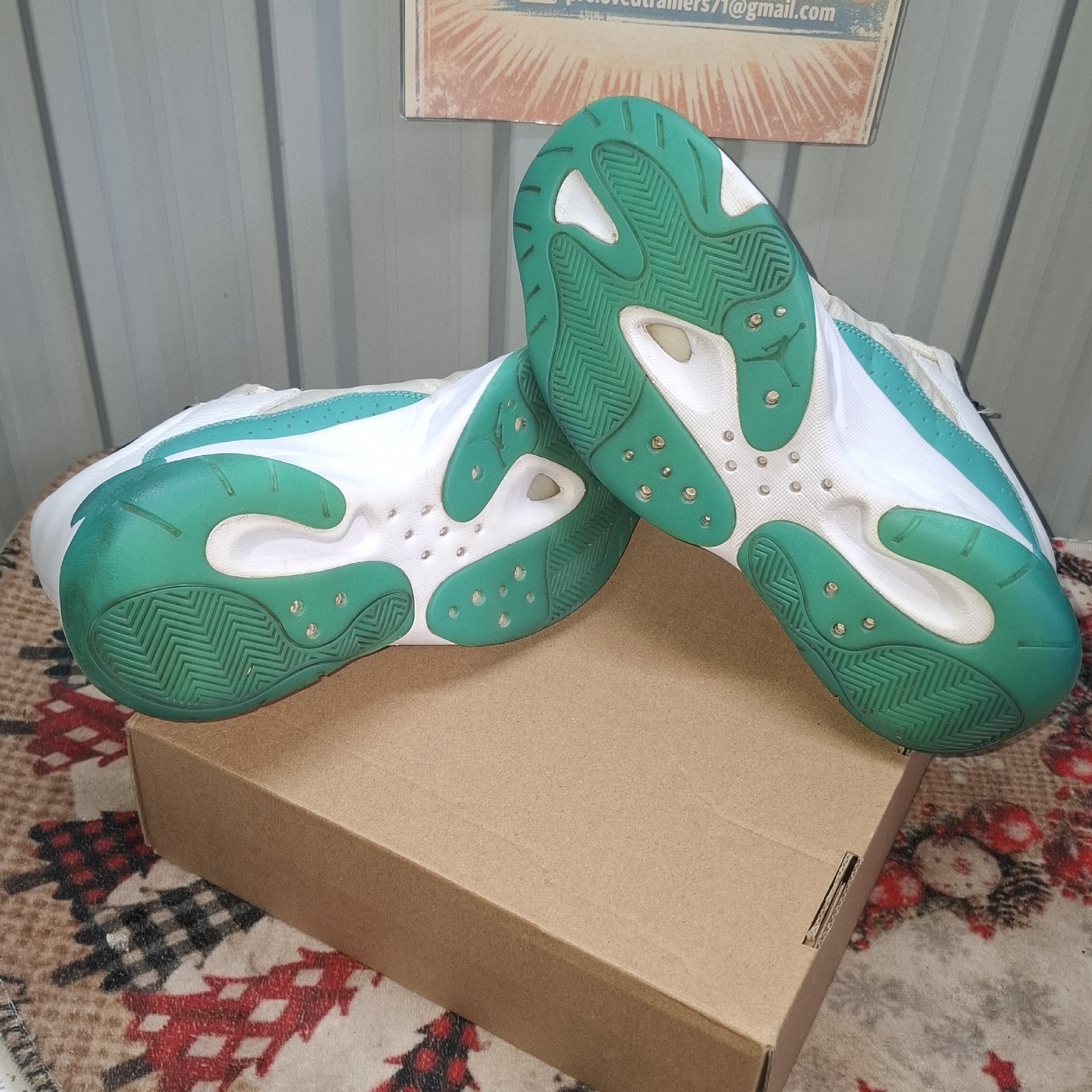 Nike Air Jordan 12 White Teal Trainers – Size 6, Nike, 6, Good condition — preloved on SilentSale®