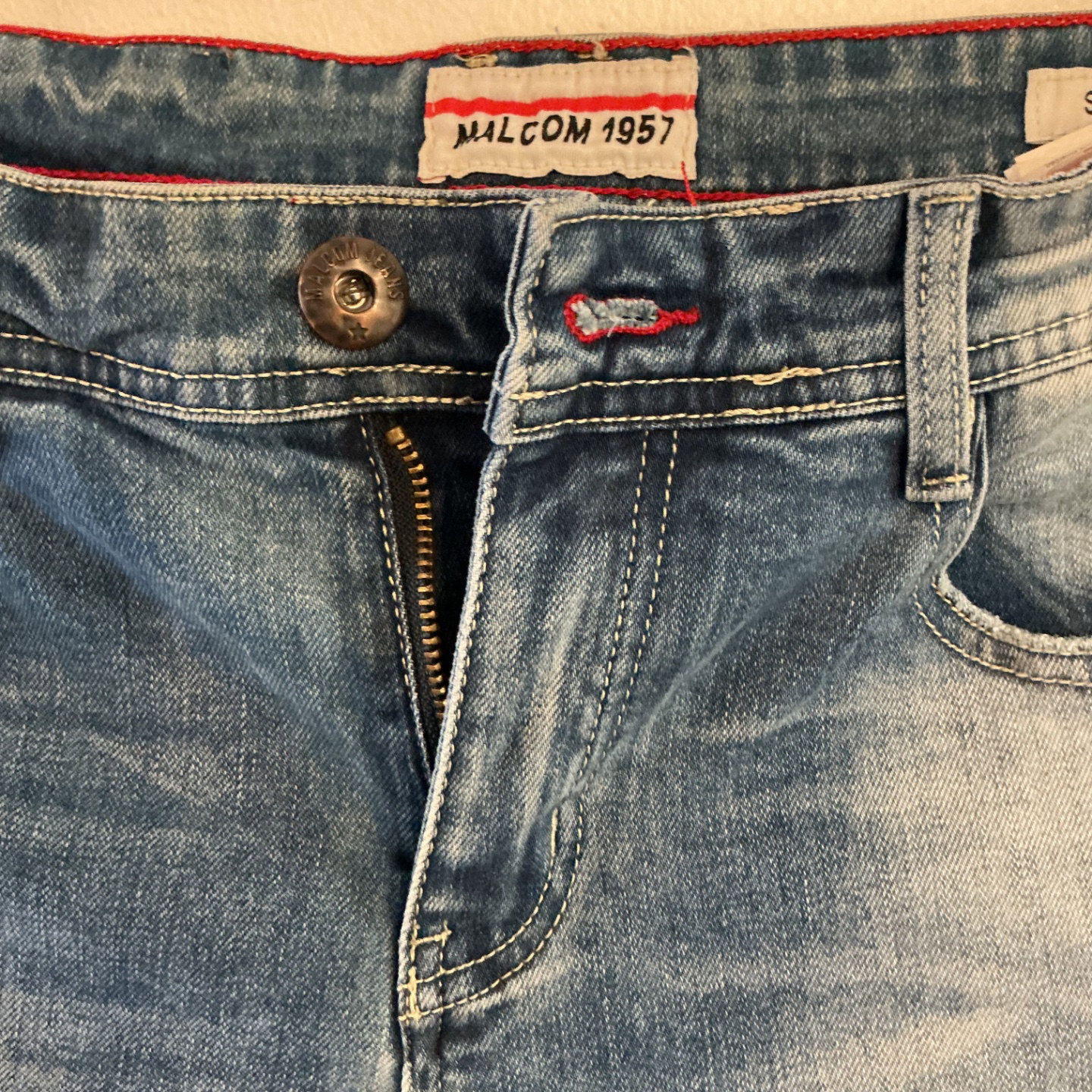 Malcom 1957 Light Blue Skinny Jeans Size S, Malcom 1957, S, New condition — preloved on SilentSale®