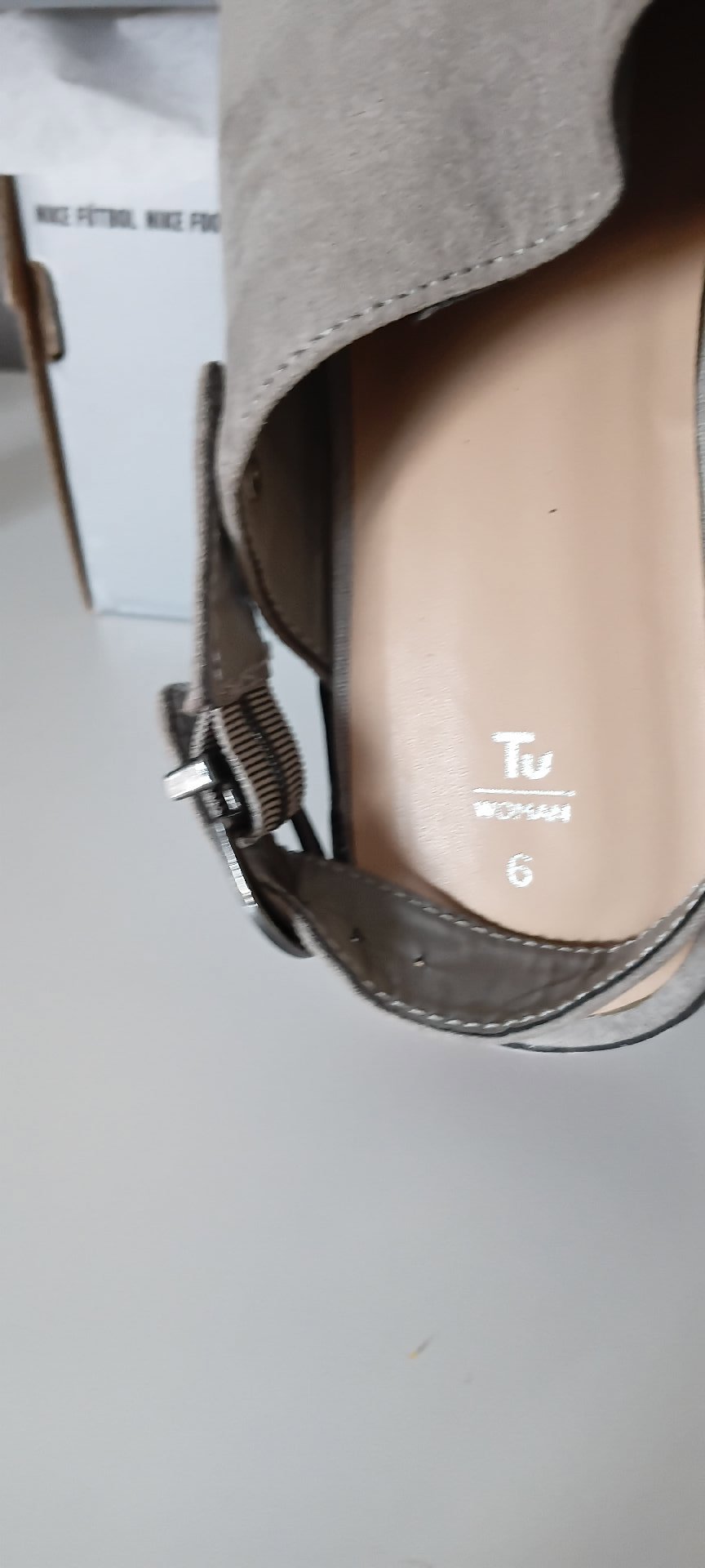 Tu Woman Grey Suede Slingback Shoes – UK 6, TU, 6, Excellent condition — preloved on SilentSale®