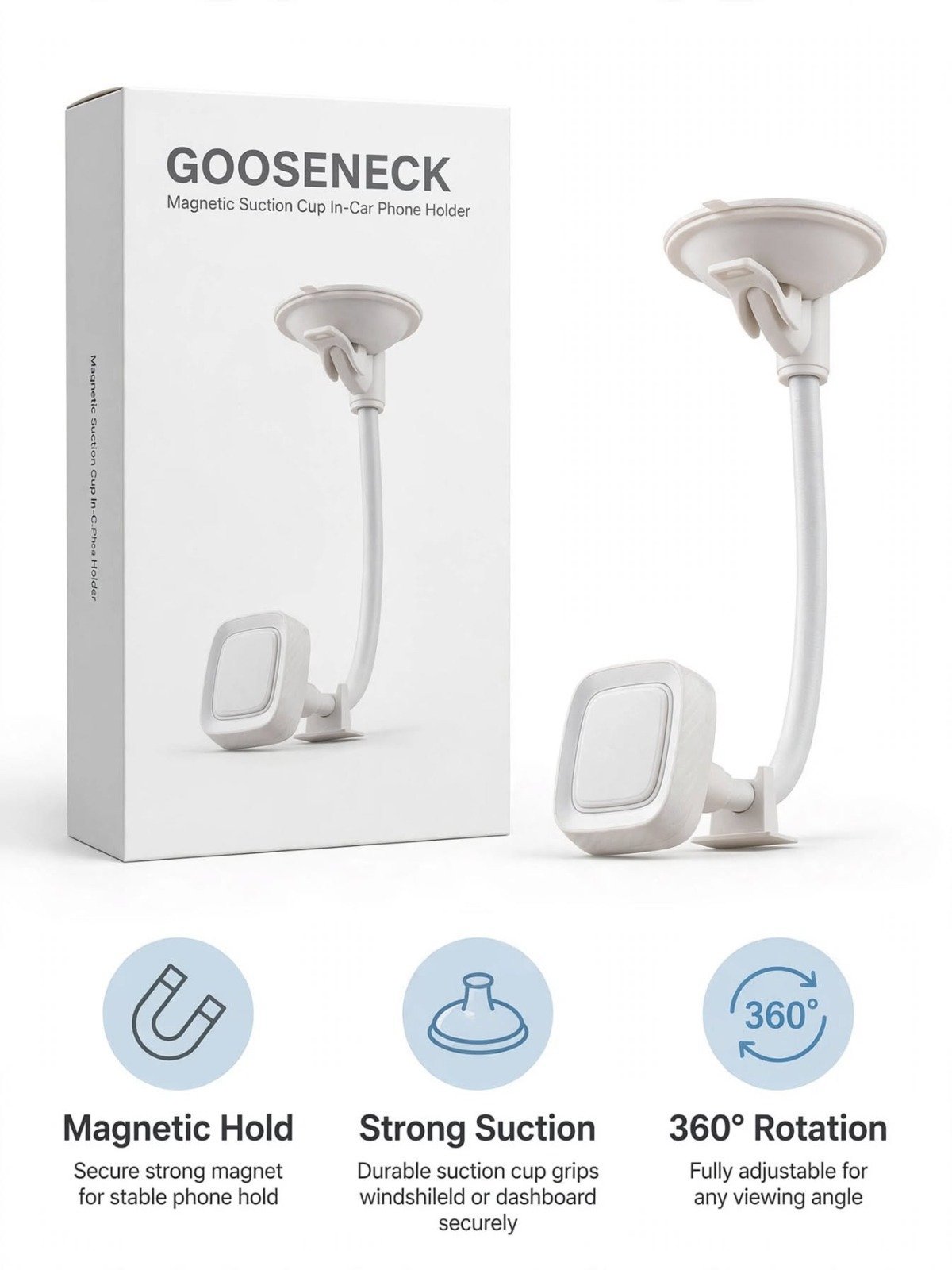 Gooseneck Magnetic Suction Cup In-Car Phone Holder, Crown, One Size, New condition — preloved on SilentSale®