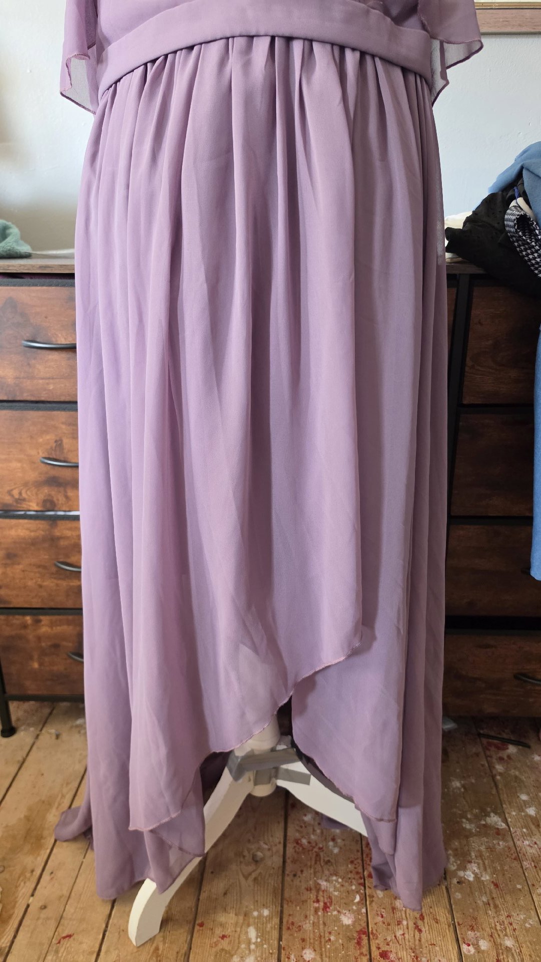Lilac Chiffon Maxi Dress with Draped Detail, Shein, 20, Excellent condition — preloved on SilentSale®