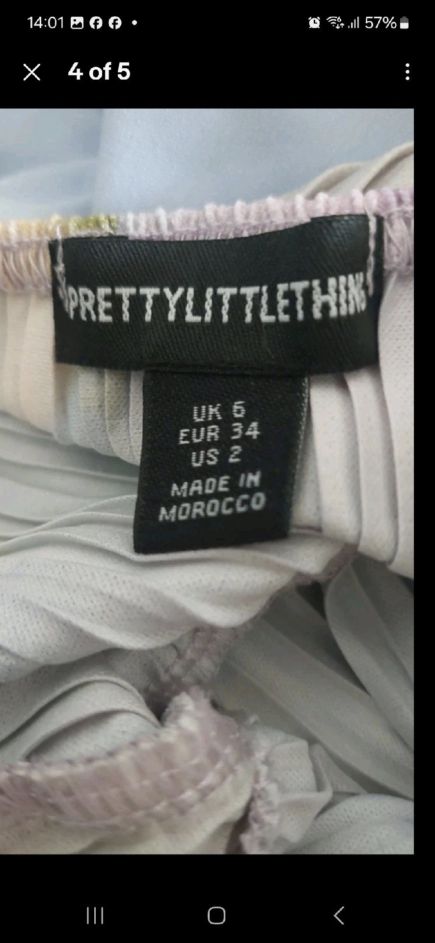 PrettyLittleThing Multicolour Pleated Midi Dress – UK 6, PrettyLittleThing, 6, Excellent condition — preloved on SilentSale®