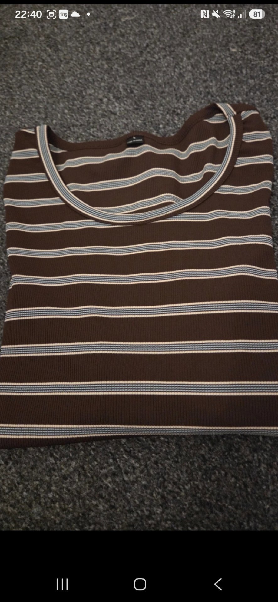 Brown Striped Long Sleeve Top, H&M, 12, New condition — preloved on SilentSale®
