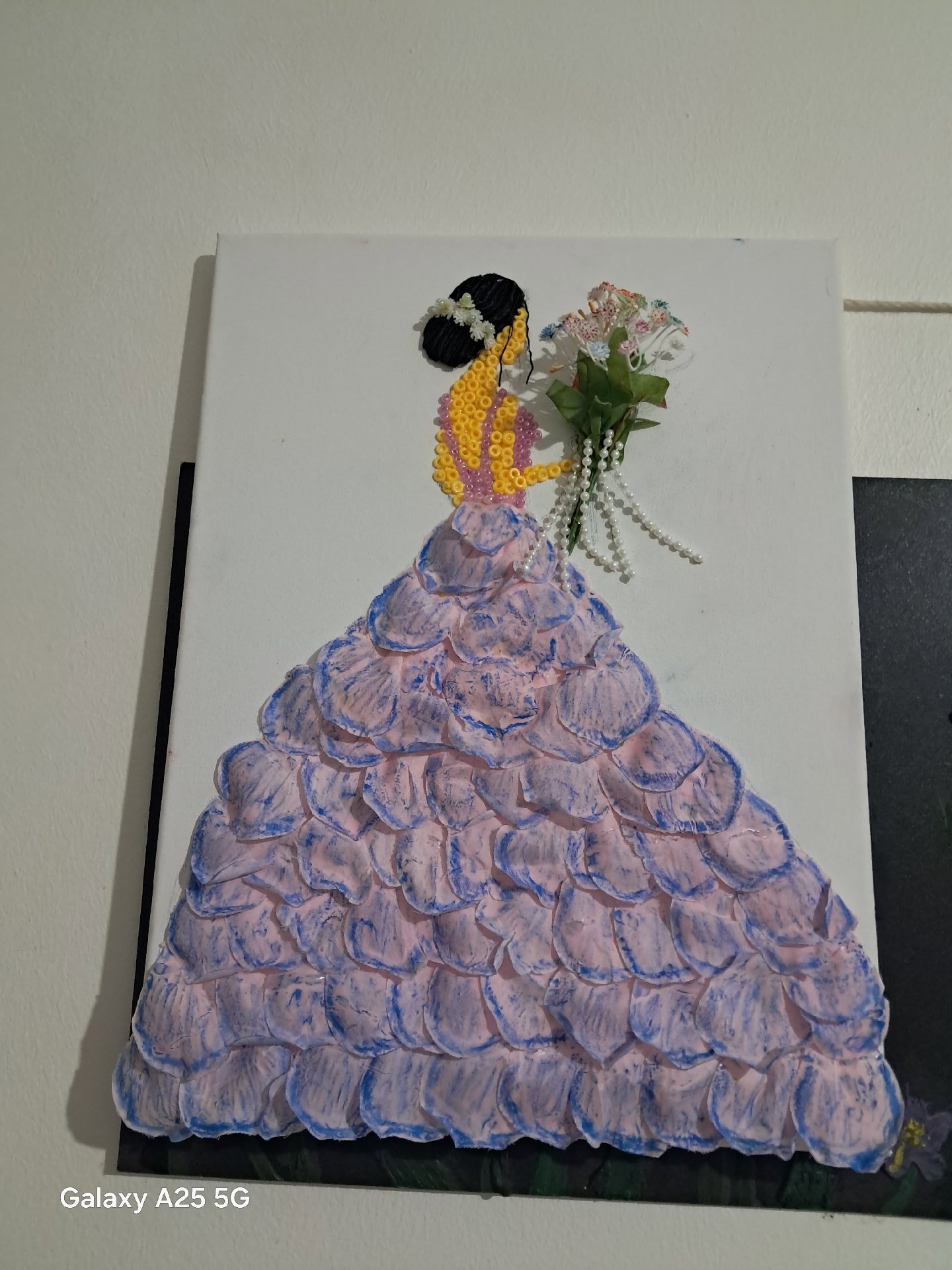 Handmade 3D Mixed Media Wall Art of Woman in Dress, selfmade, One Size, Excellent condition — preloved on SilentSale®
