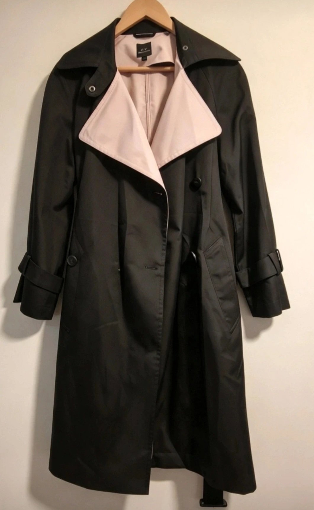 Armani Exchange Black and Pink Trench Coat, Armani, XS, Excellent condition — preloved on SilentSale®