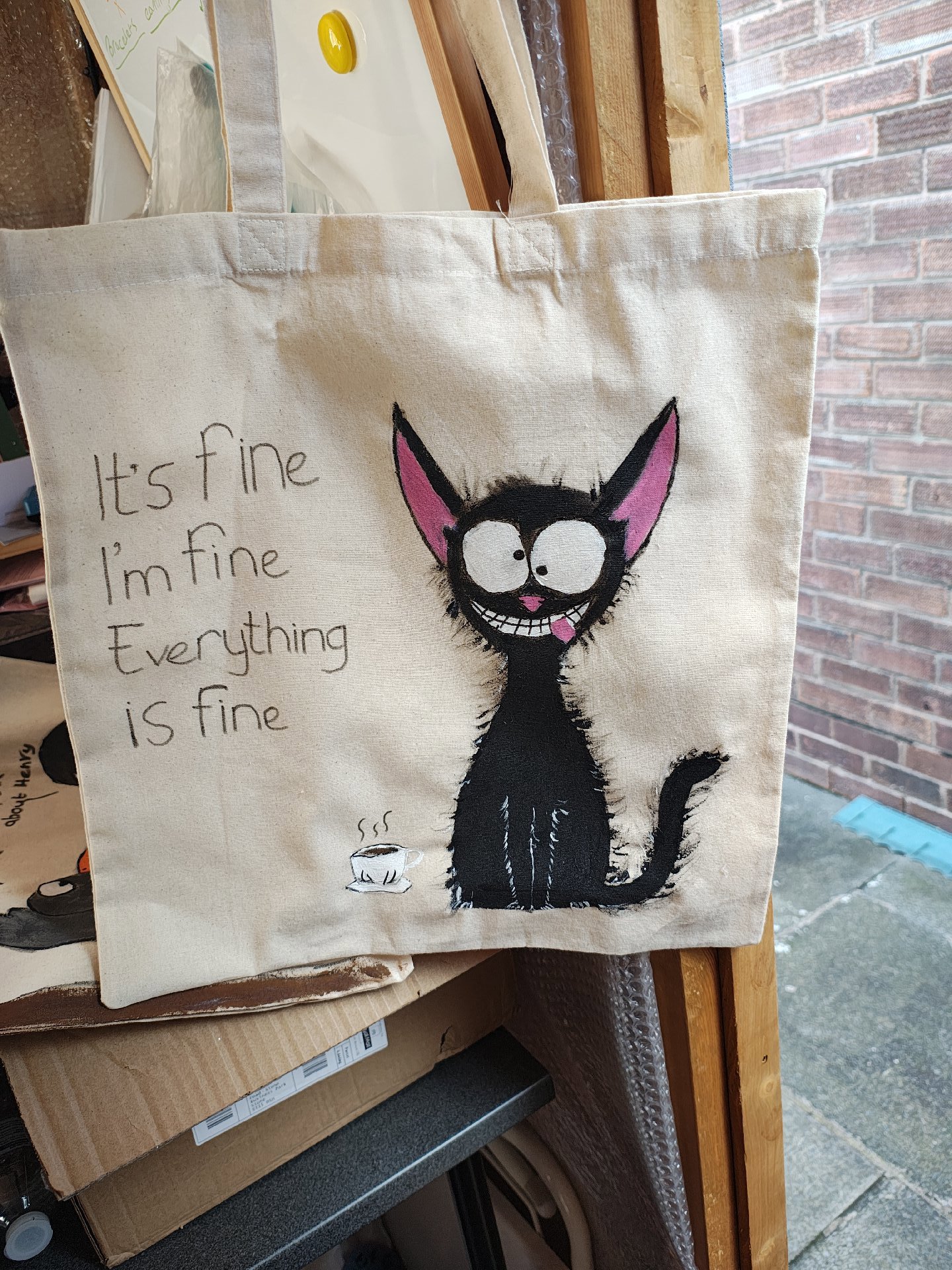 Cat on tote bag , Unbranded, Medium, New condition — preloved on SilentSale®