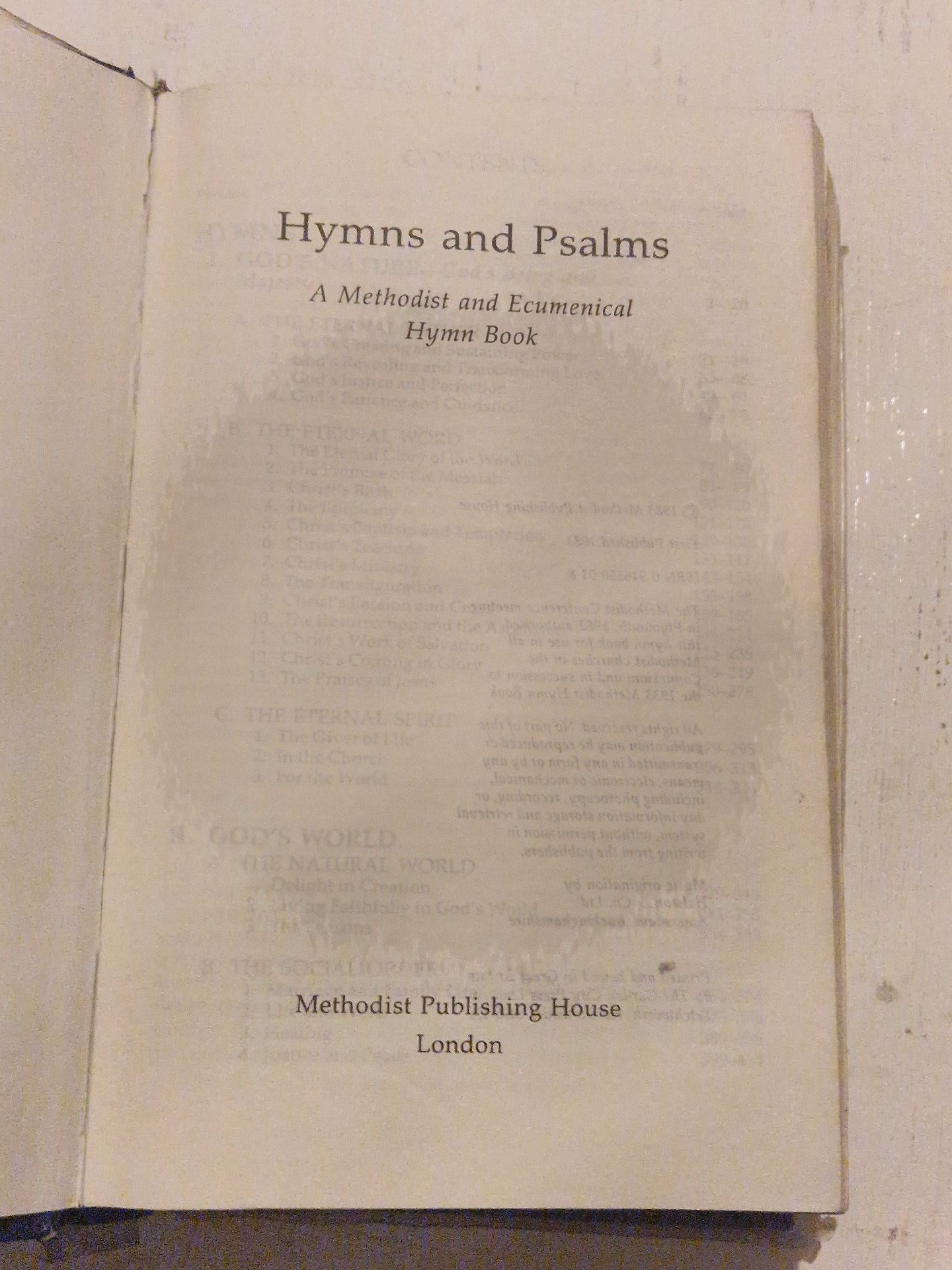 Hymn book titled 'Hymns and Psalms: A Methodist and Ecumenical Hymn Book' published by Methodist Publishing House, London, Unbranded, One Size, Excellent condition — preloved on SilentSale®