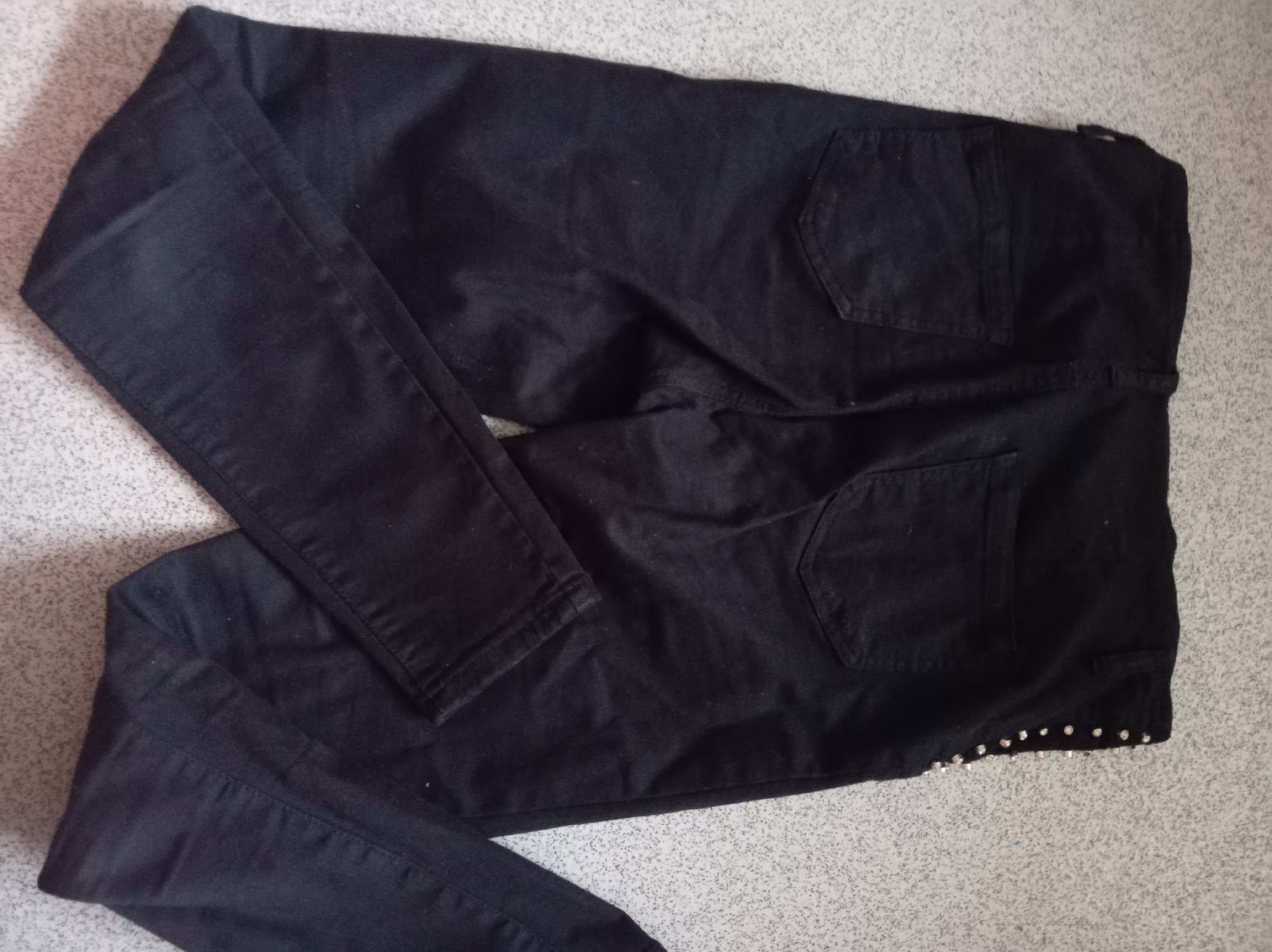 Black Studded High Waist Skinny Jeans – Size S, m sara, S, Excellent condition — preloved on SilentSale®