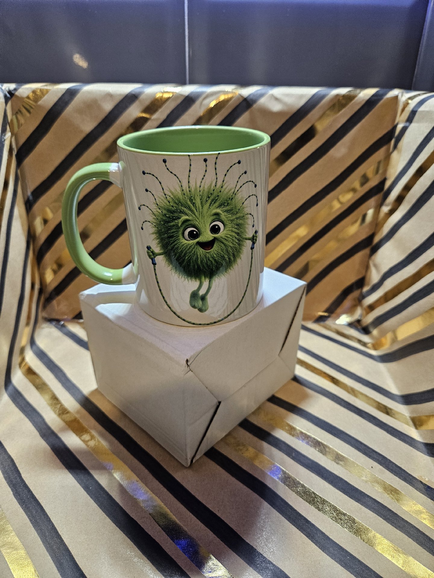 Green Furry Monster Print Ceramic Mug, Unbranded, One Size, New condition — preloved on SilentSale®